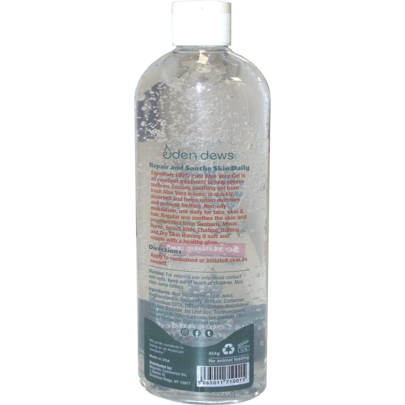 Gel de Aloe Vera Orgánico 100% Eden Dews 68.1 g Hidratante