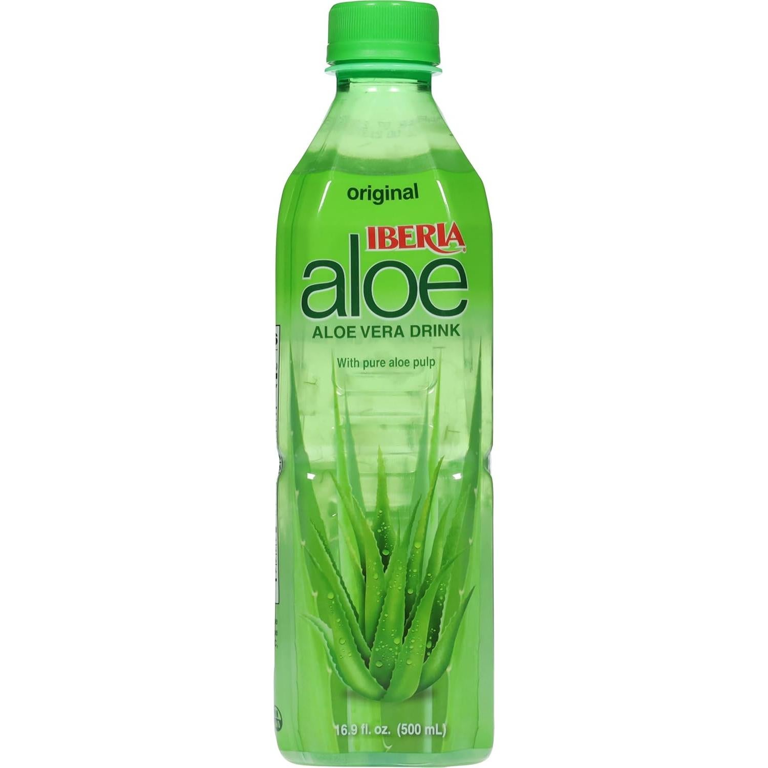 Bebida de Jugo de Aloe Vera Iberia Original 500 ml - Paquete de 8