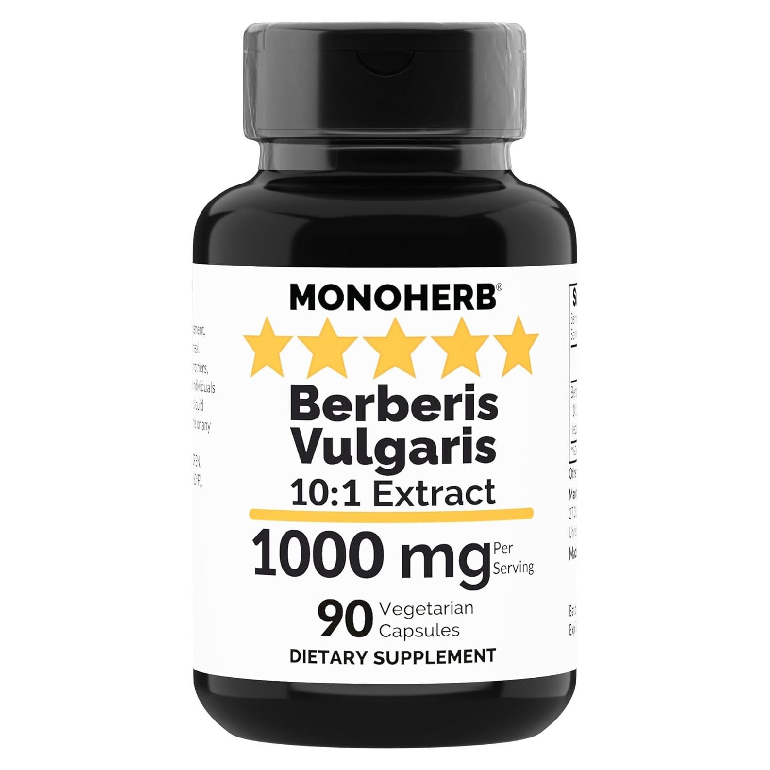 Extracto de Berberis Vulgaris 1000 mg - 90 Cápsulas Vegetarianas
