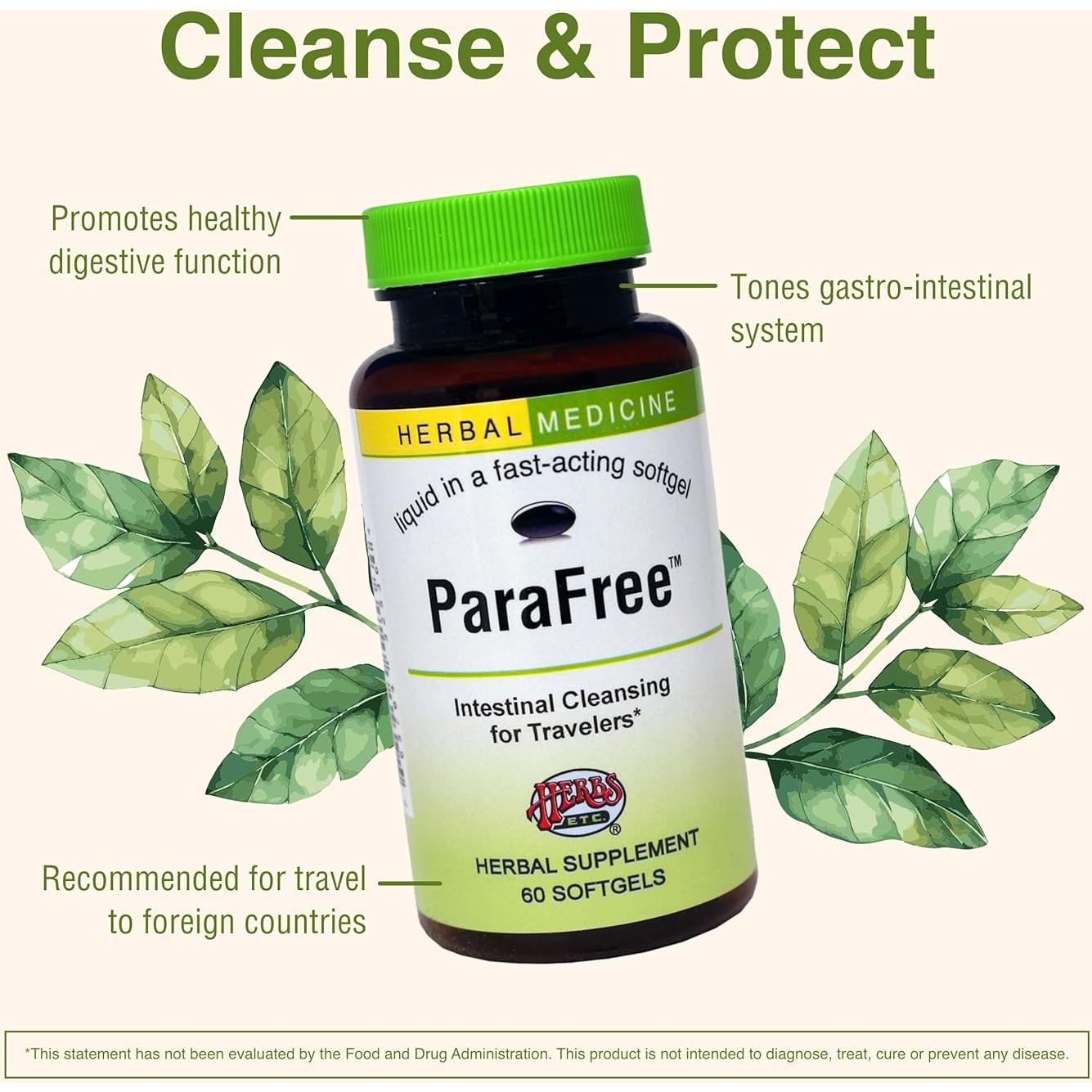 Suplemento Digestivo Herbal Herbs ParaFree - 60 Gelatinas