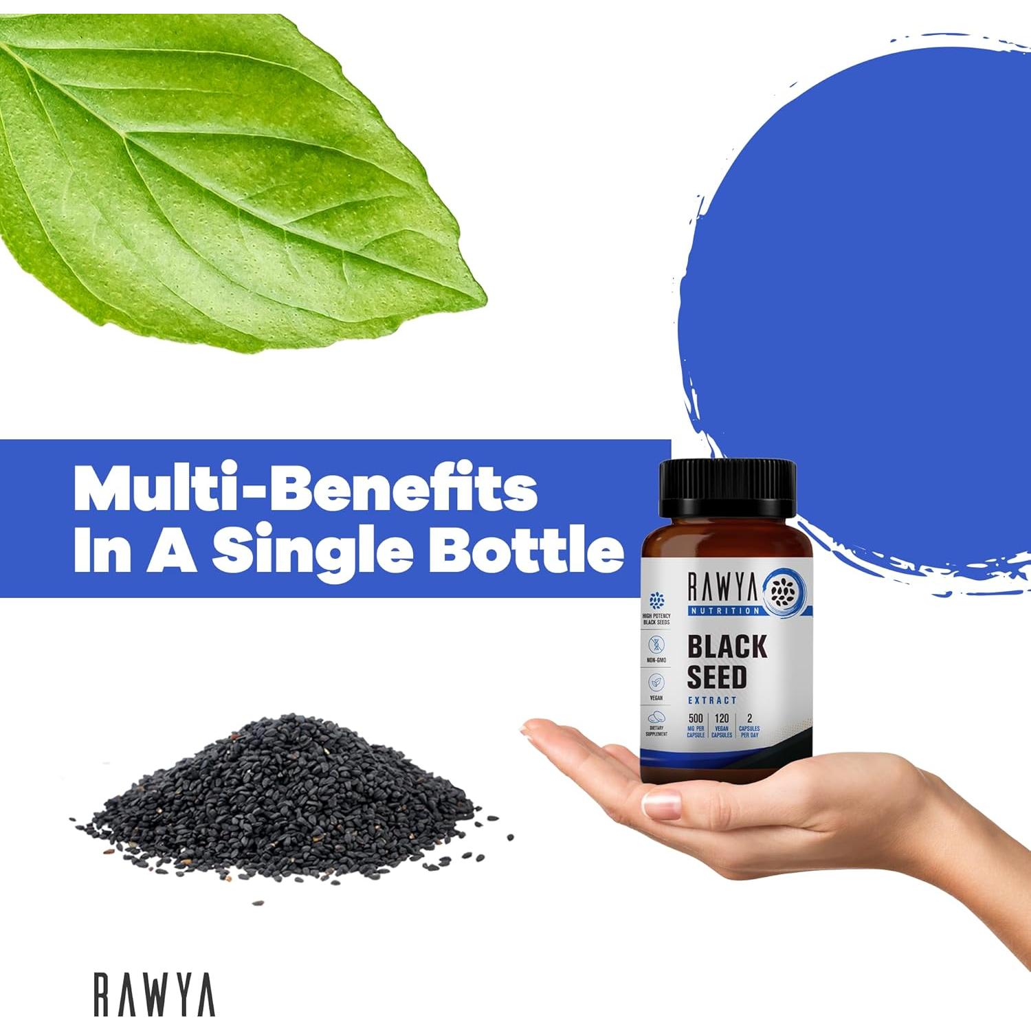 Extracto de Semilla Negra RAWYA 500 mg - 120 Cápsulas Veganas