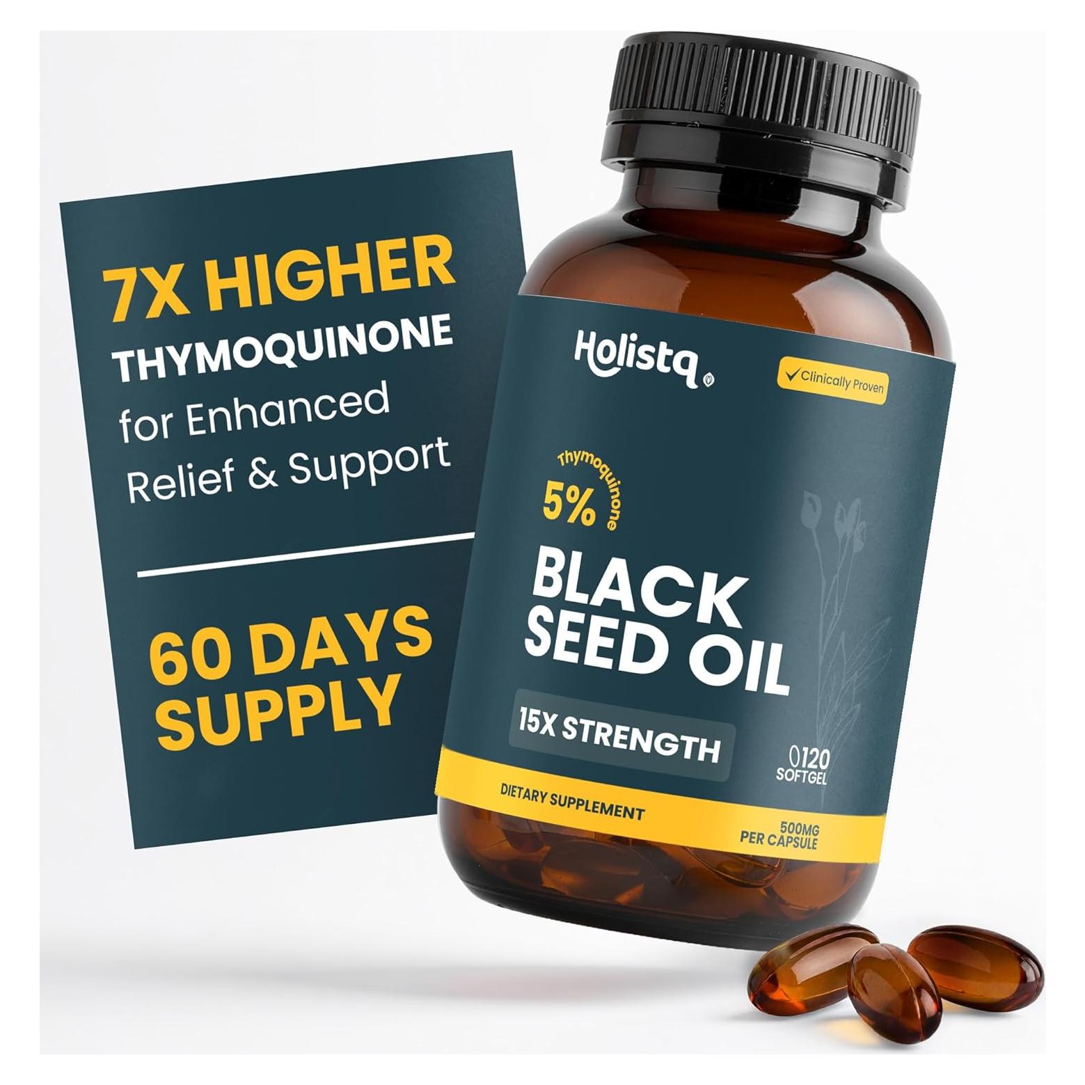 Cápsulas de Aceite de Semilla Negra Holistiq 120 Gelatinas Blandas
