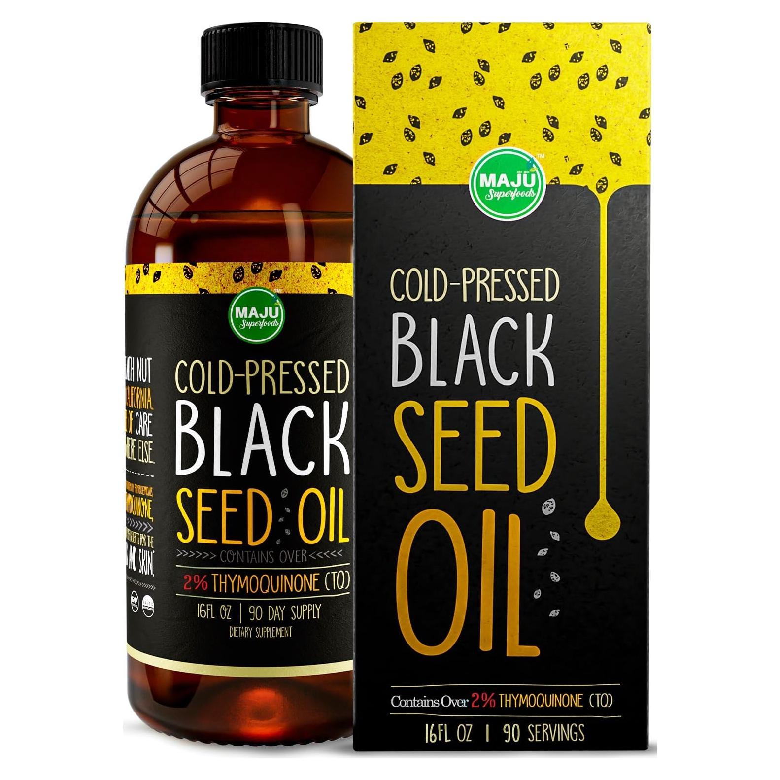 Aceite de Semilla Negra MAJU 473ml, Prensado en Frío, 100% Puro