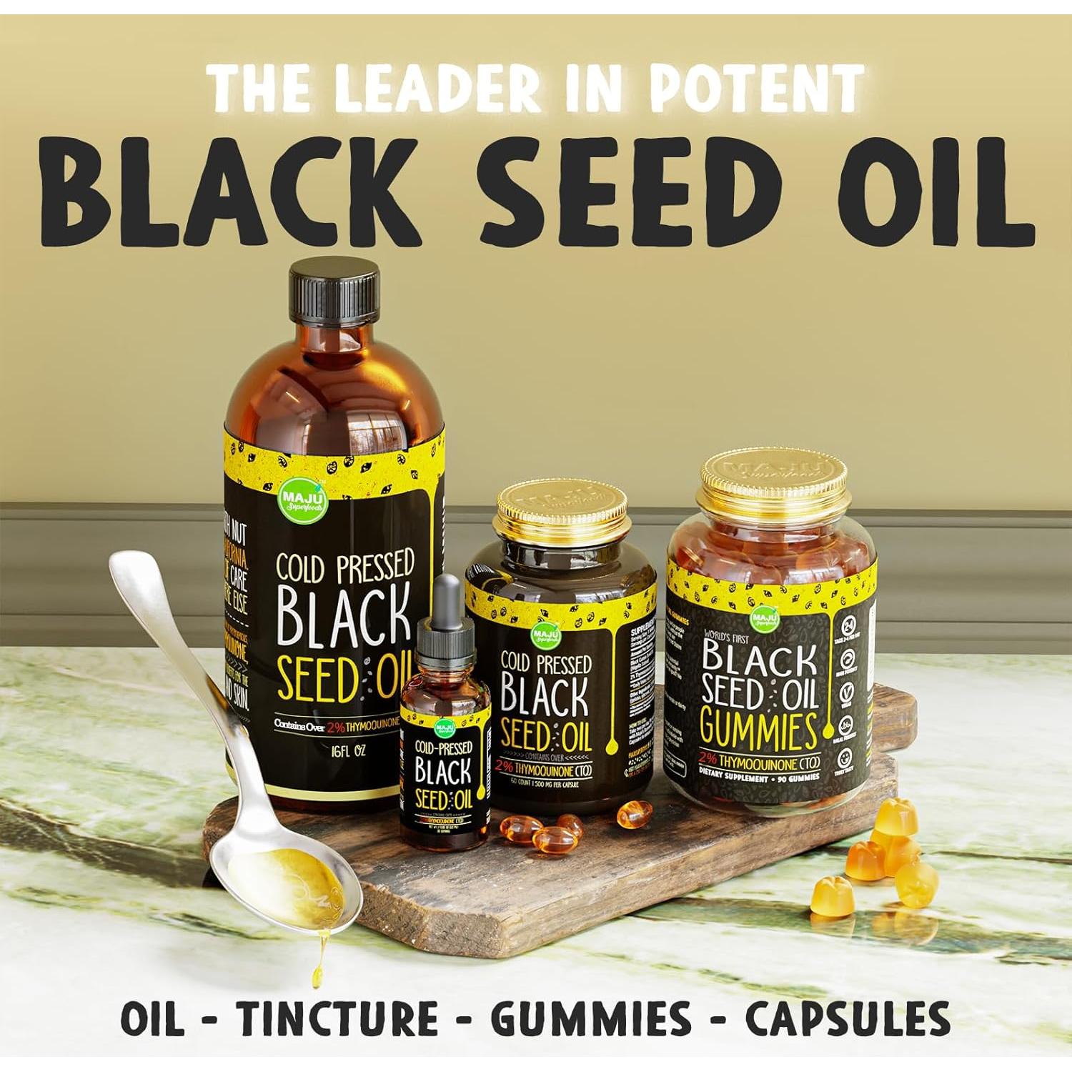 Aceite de Semilla Negra MAJU 473ml, Prensado en Frío, 100% Puro