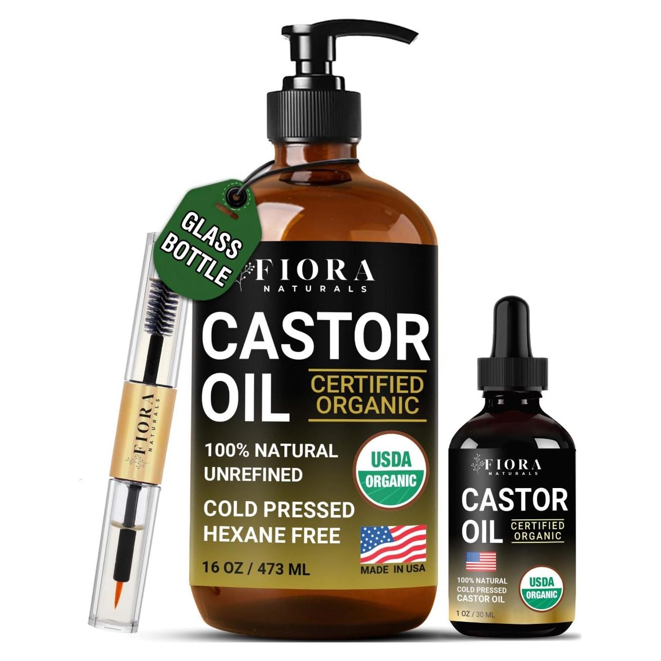 Aceite de Ricino Orgánico Prensado en Frío 473ml - Crecimiento Cabello y Piel