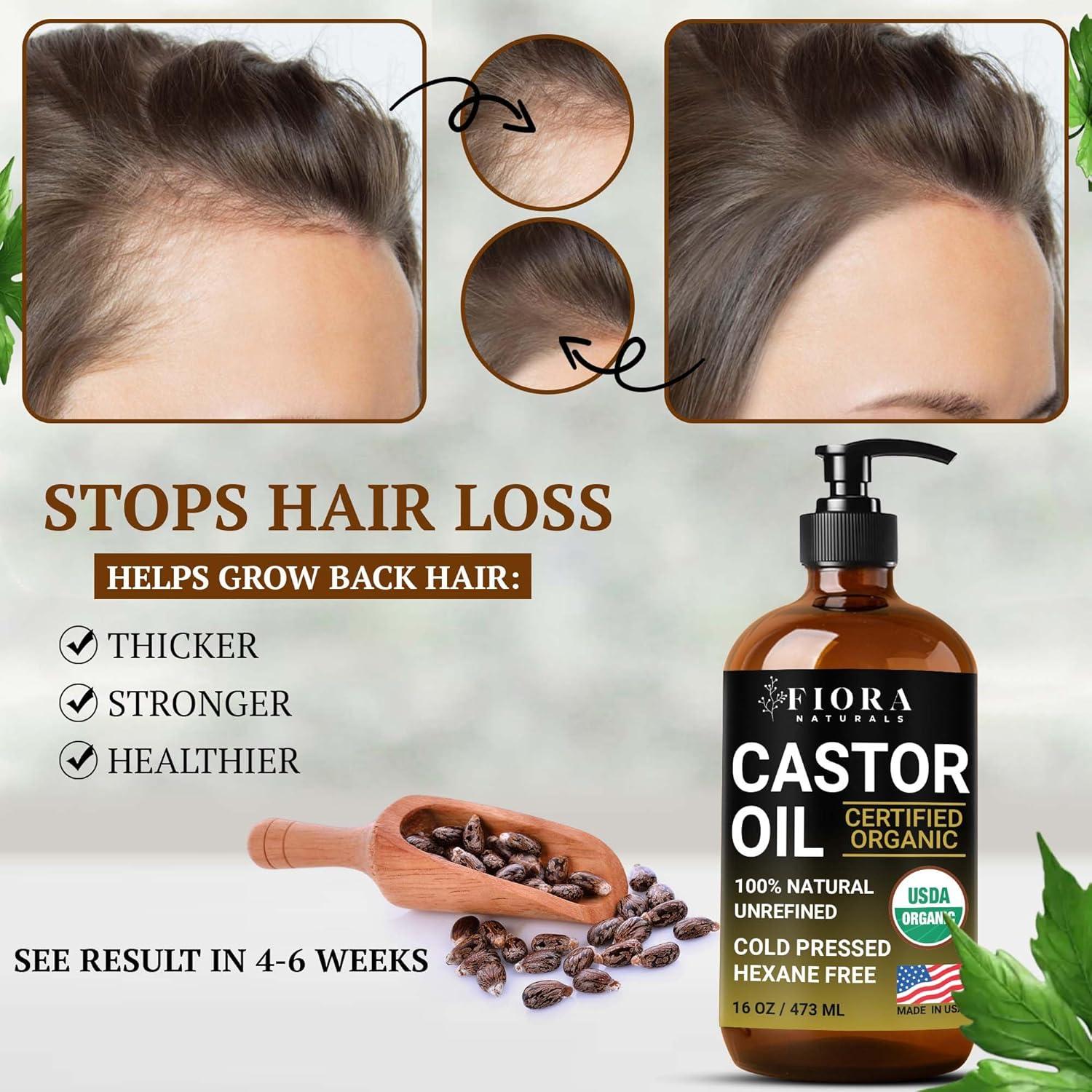 Aceite de Ricino Orgánico Prensado en Frío 473ml - Crecimiento Cabello y Piel