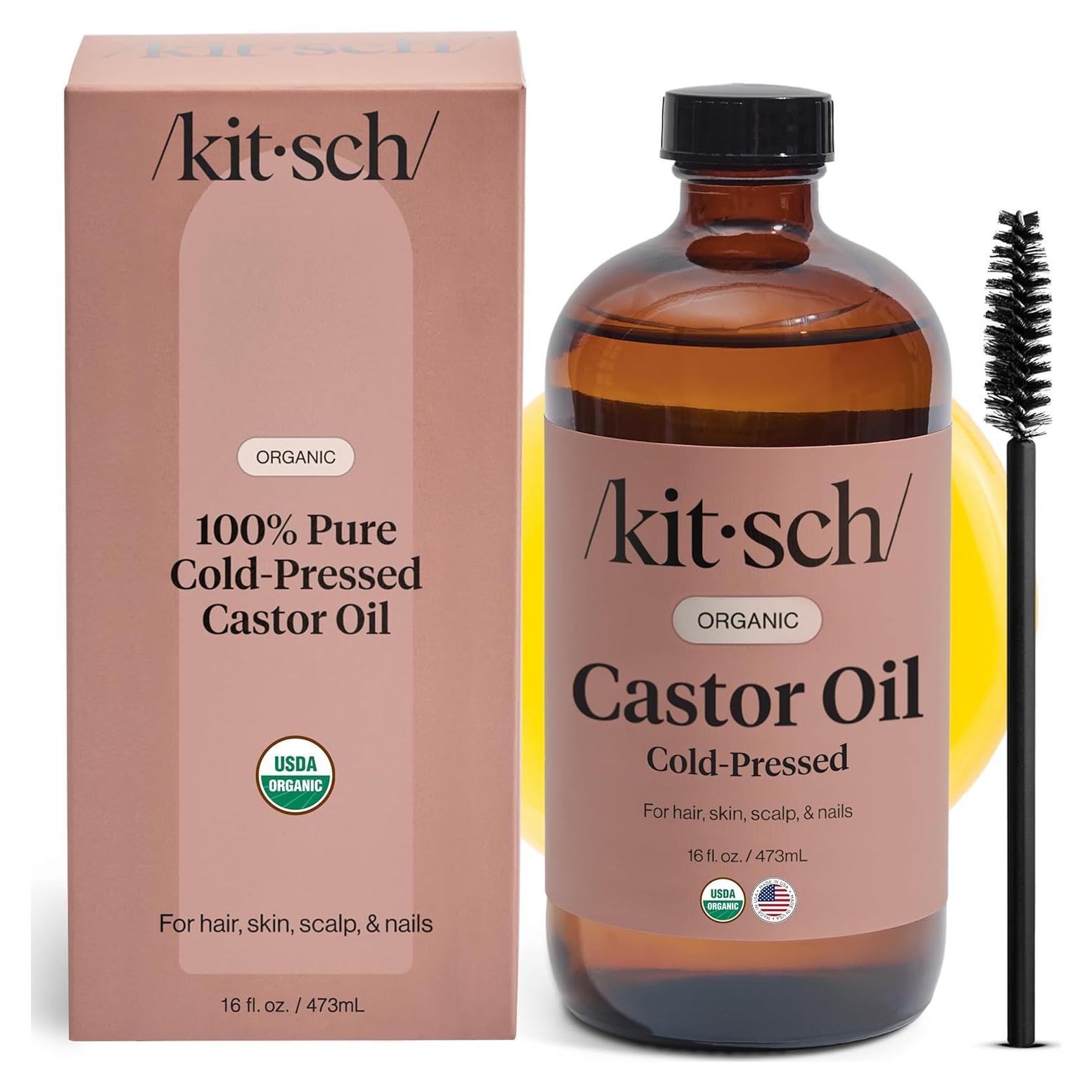 Aceite de Ricino Orgánico Kitsch 473 ml - Crecimiento Cabello y Piel