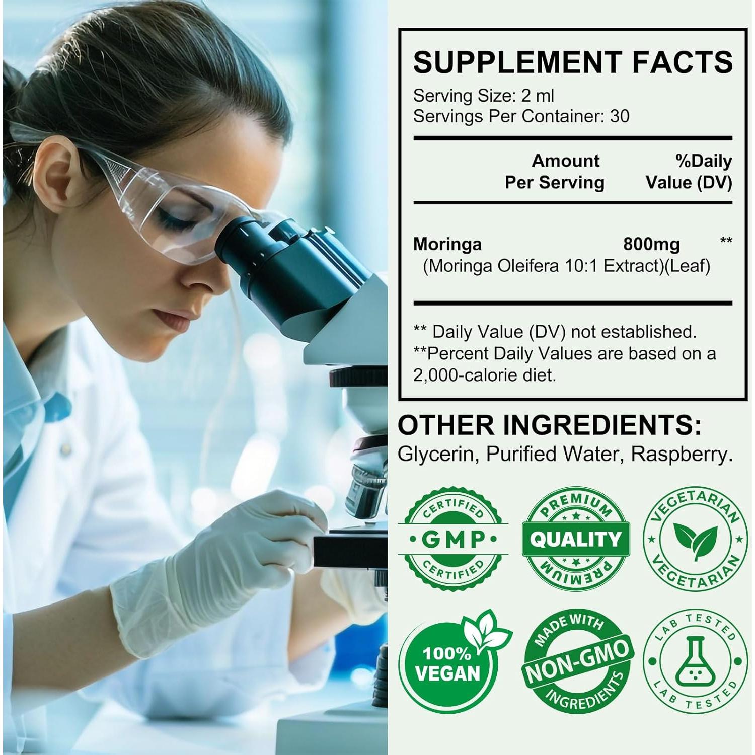 Extracto líquido de Moringa Oleifera pura 120ml - Suplemento energético