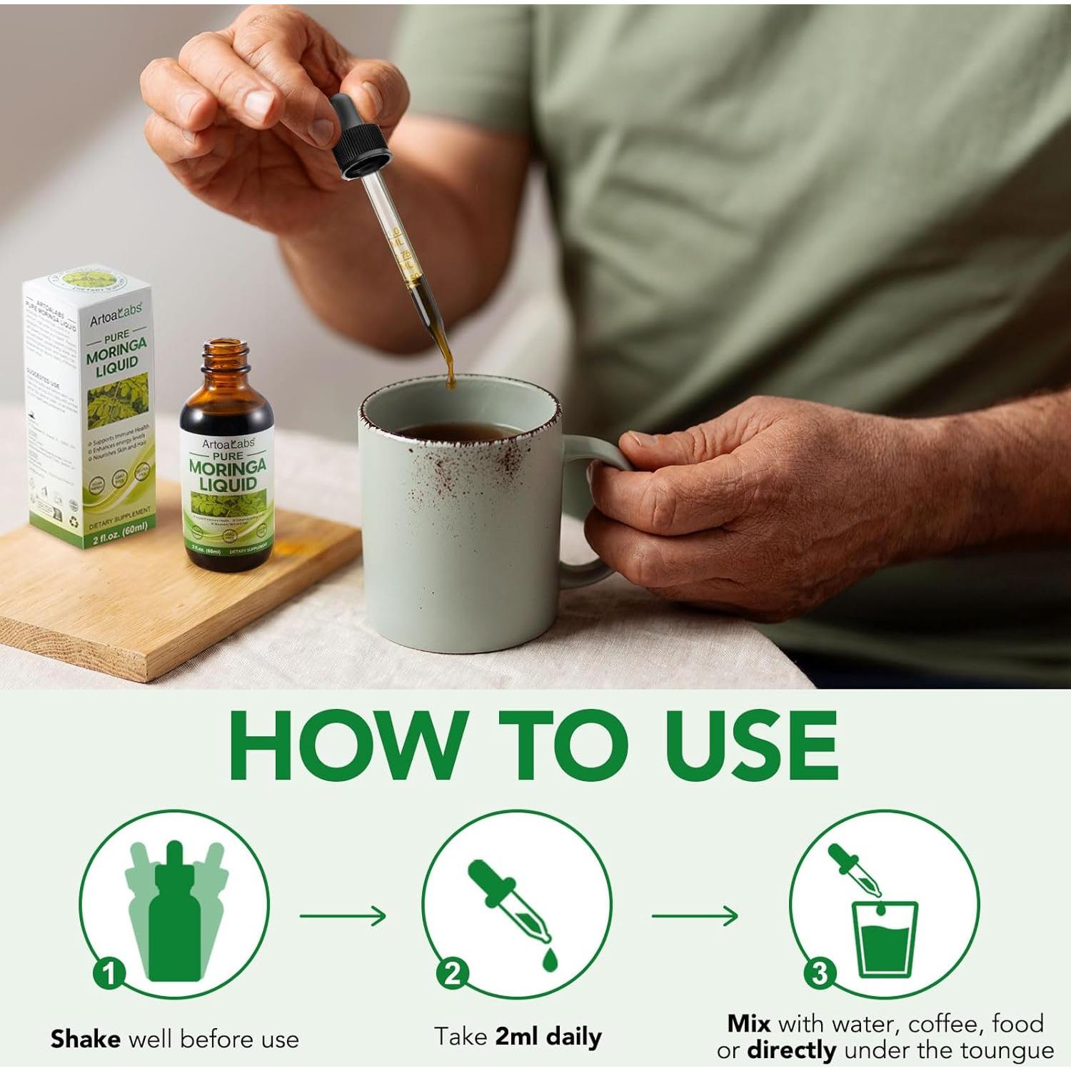 Extracto líquido de Moringa Oleifera pura 120ml - Suplemento energético