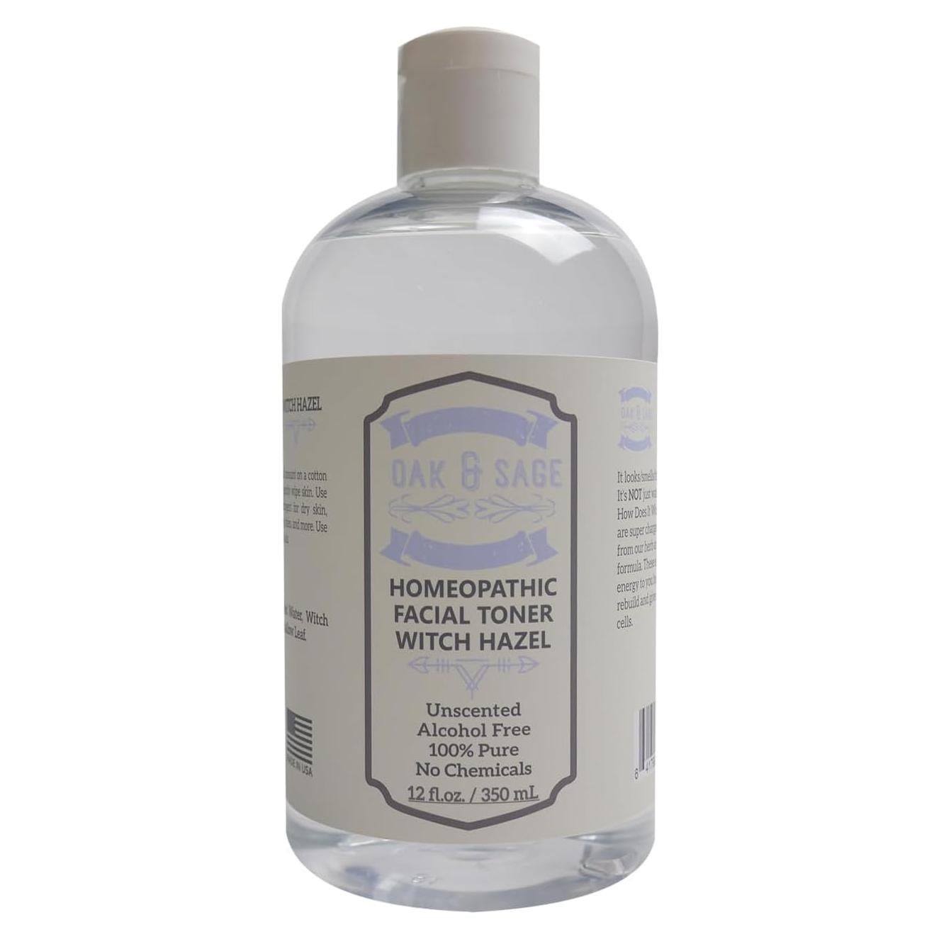 Tónico Facial Homeopático Oak & Sage Hamamelis 354ml Sin Fragancia