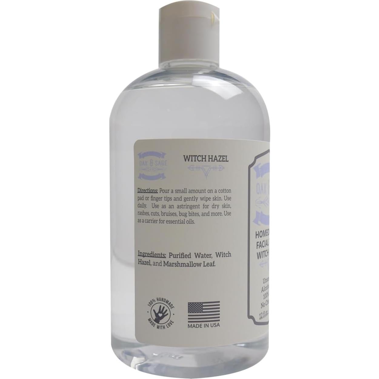 Tónico Facial Homeopático Oak & Sage Hamamelis 354ml Sin Fragancia