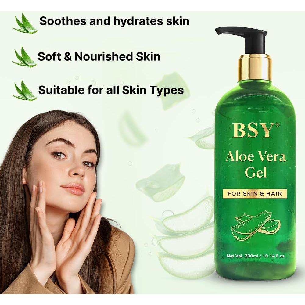 Gel de Aloe Vera BSY 100% Puro 299 ml - Hidratante y Calmante