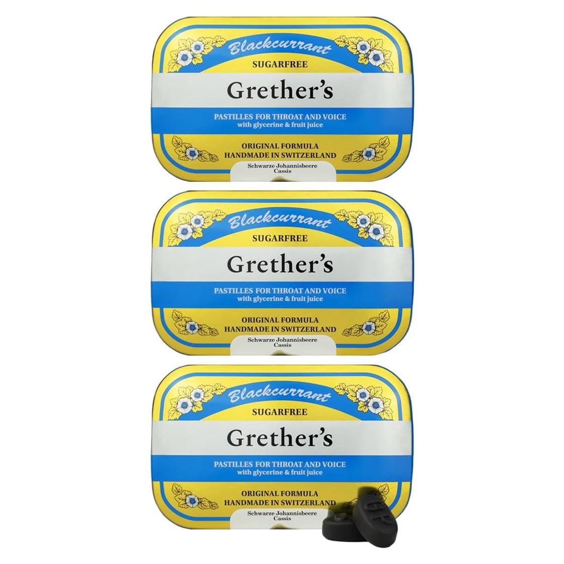Pastillas Sin Azúcar Grether's Grosella Negra 106.3 g - Alivio Natural
