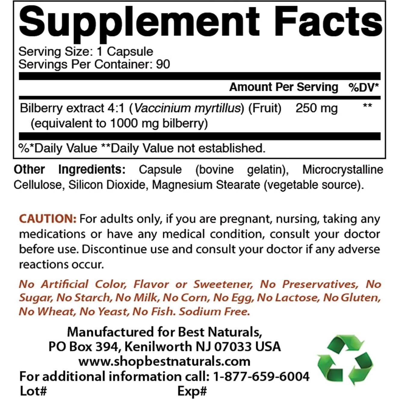 Extracto de Arándano 1000mg con Vanadio y Cromo - 90 Cápsulas