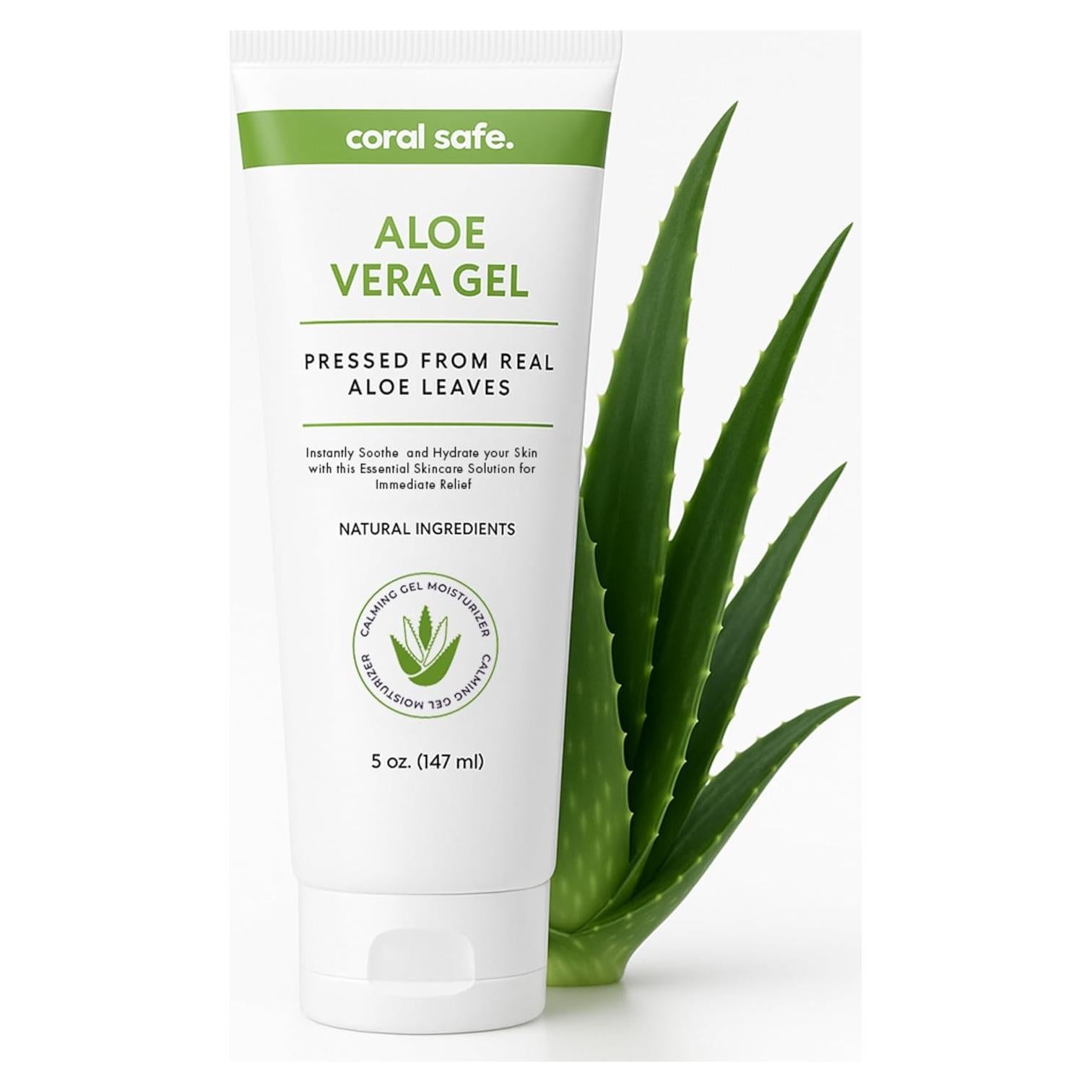 Gel de Aloe Vera Coral Safe 99% puro, 142g, hidratante y calmante