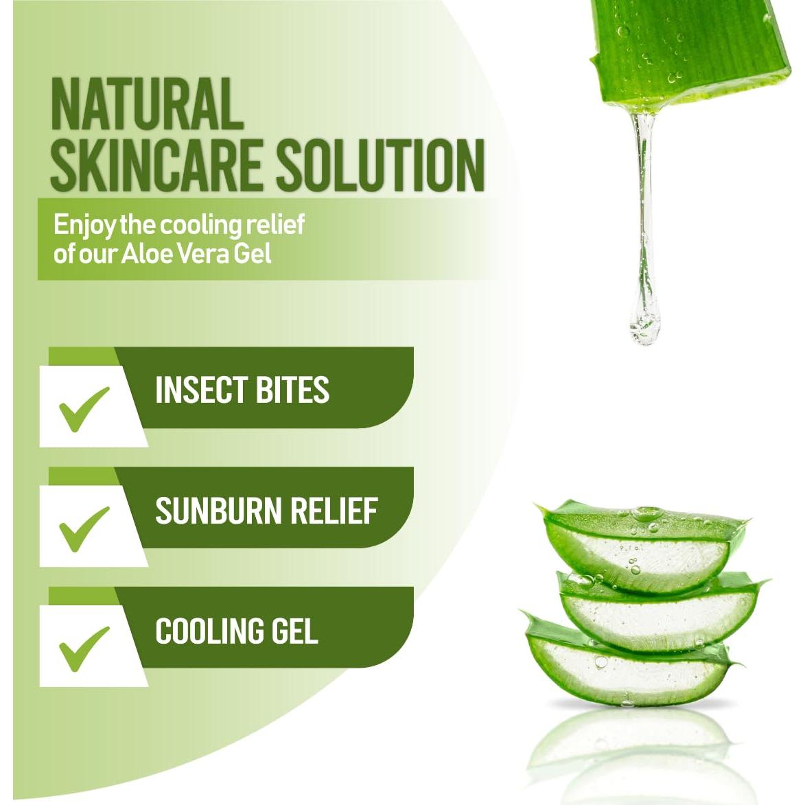 Gel de Aloe Vera Coral Safe 99% puro, 142g, hidratante y calmante