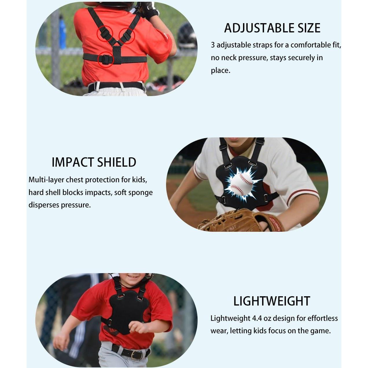 Protector de Pecho FEYRUN para Jóvenes Béisbol Softball 25x23cm