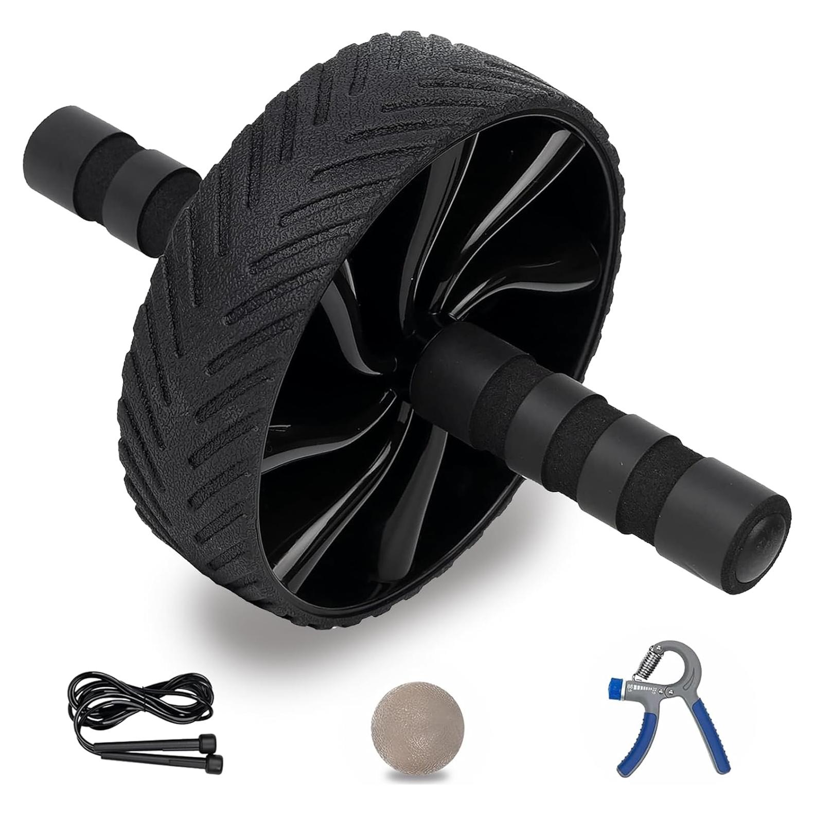 Rueda de Abdominales Sprwhale Negra - Entrenamiento Núcleo y Fuerza