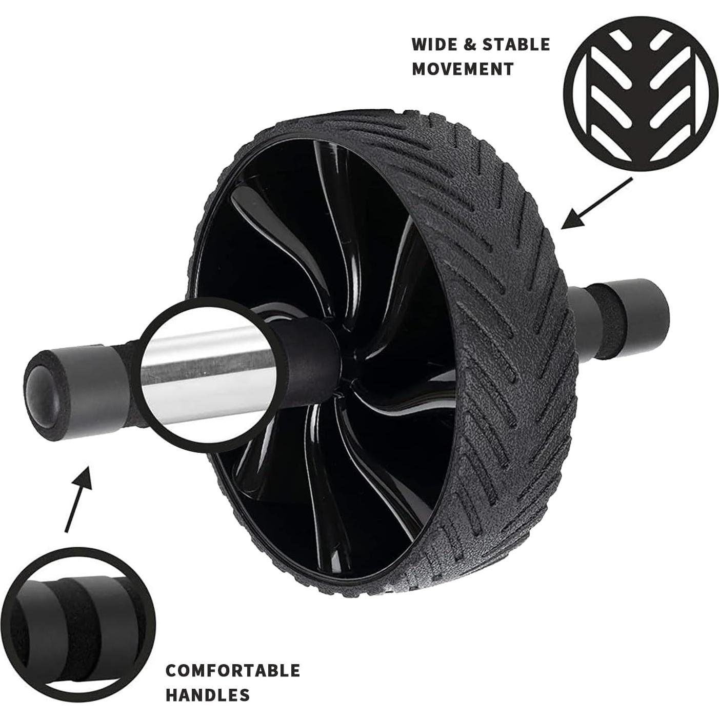 Rueda de Abdominales Sprwhale Negra - Entrenamiento Núcleo y Fuerza