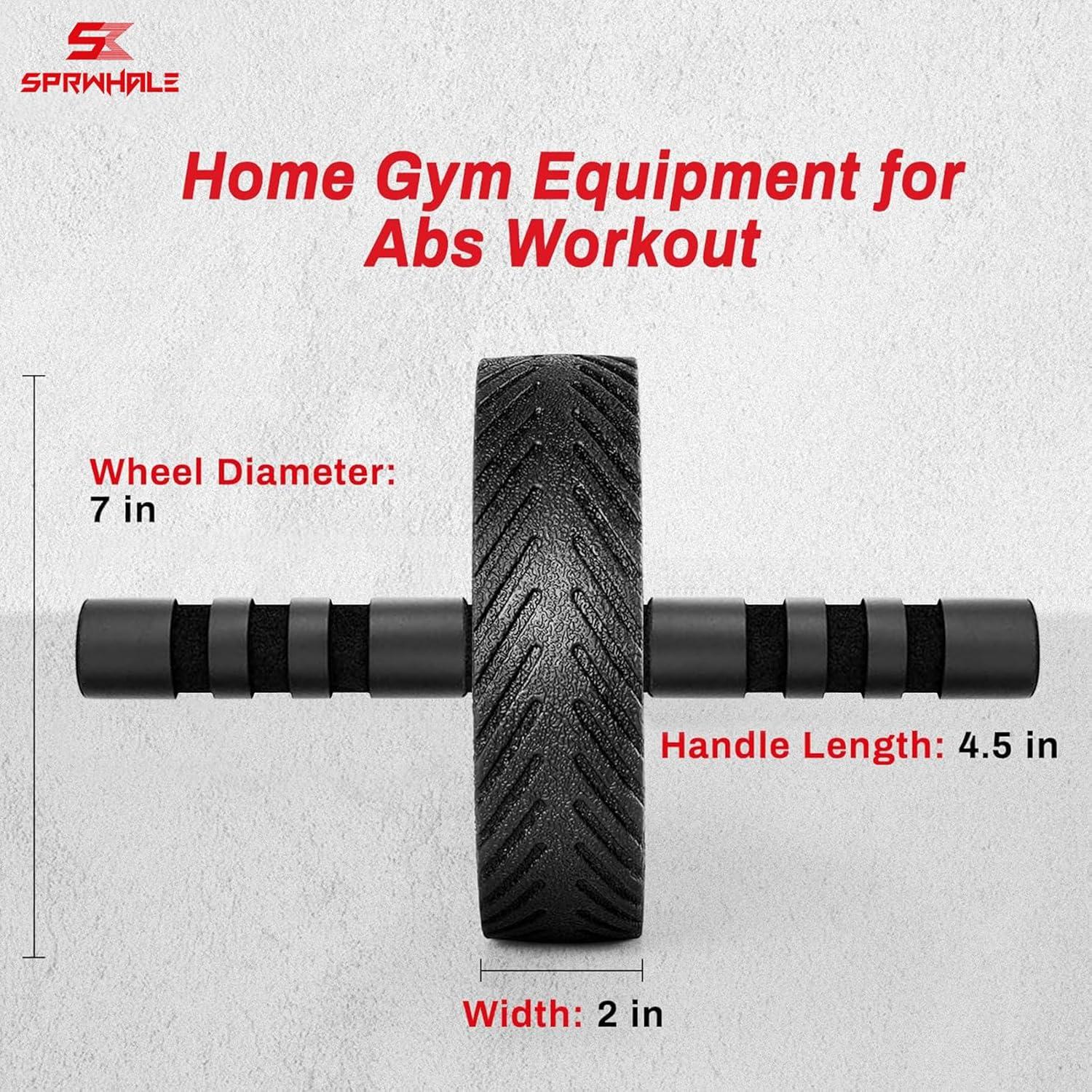 Rueda de Abdominales Sprwhale Negra - Entrenamiento Núcleo y Fuerza
