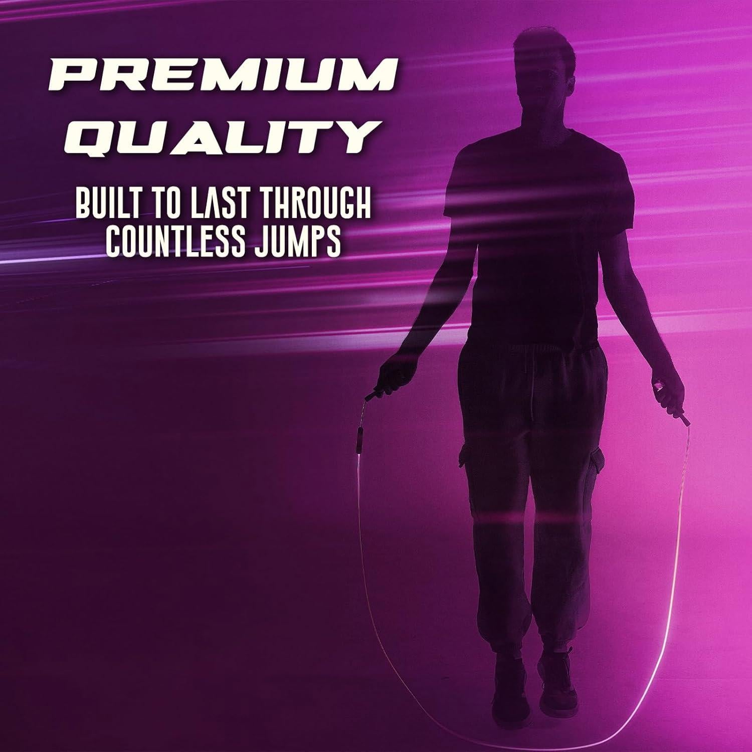 Cuerda de Saltar LED Elite Jumps - Ajustable 2.8m - Recargable USB