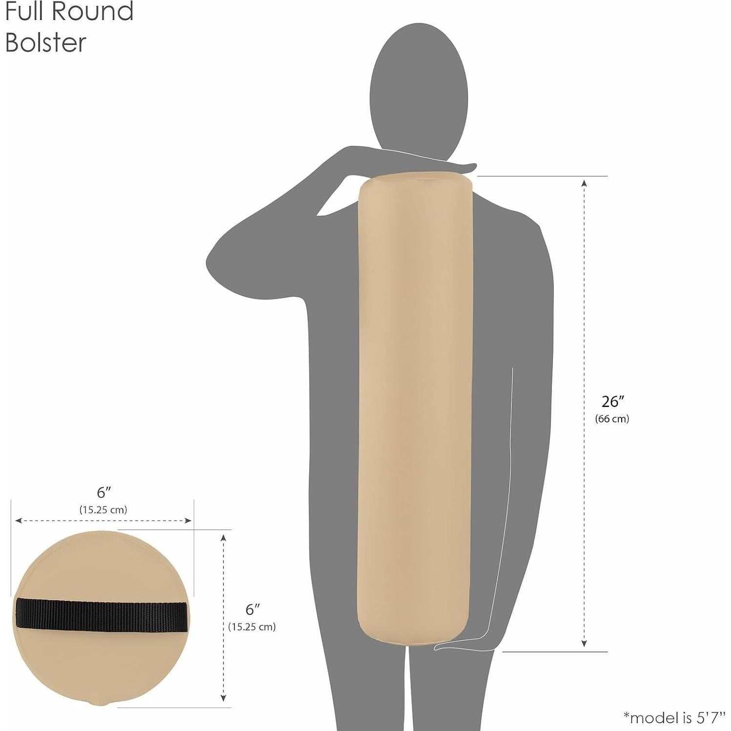 Cojín de Masaje EarthLite Completo Redondo 66x15cm Crema