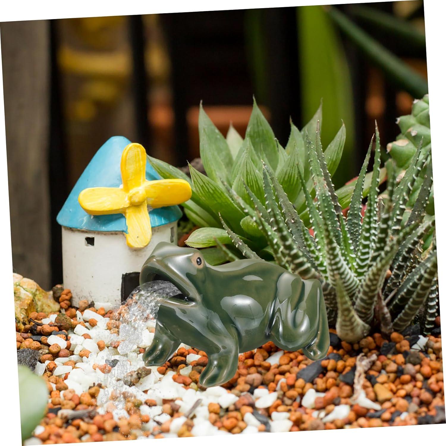 Fuente de Agua de Jardín Zen OFFSCH Rana Cerámica 11x9cm