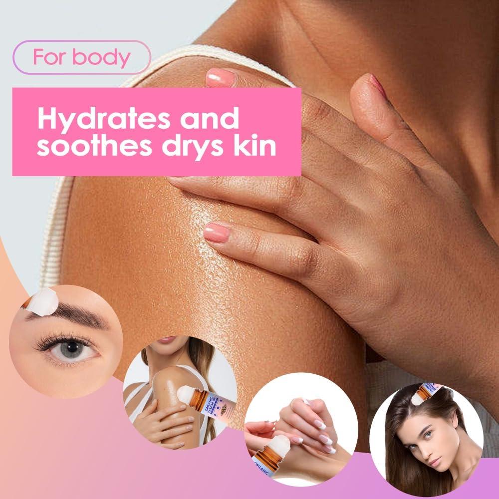 Aceite de Ricino Orgánico Luvie Roll-On 50 ml con Cuarzo Rosa