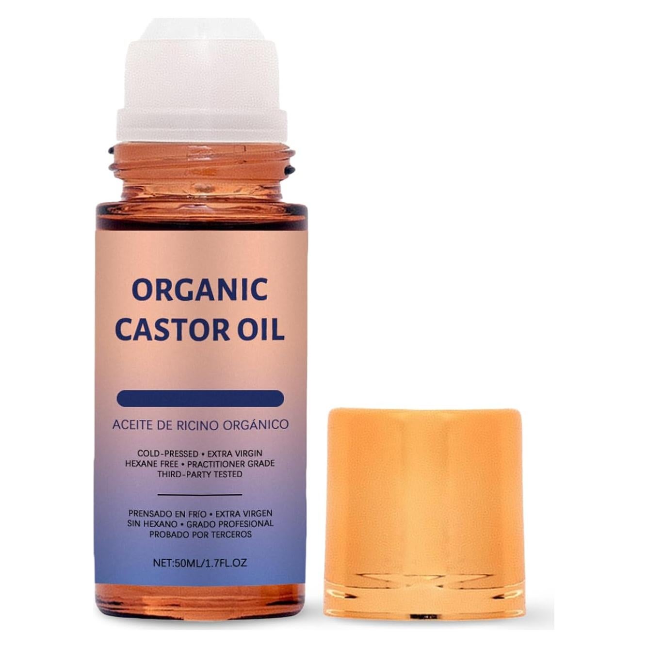 Aceite de Ricino Orgánico Roll-On Roseblem 50ml con Vitamina E