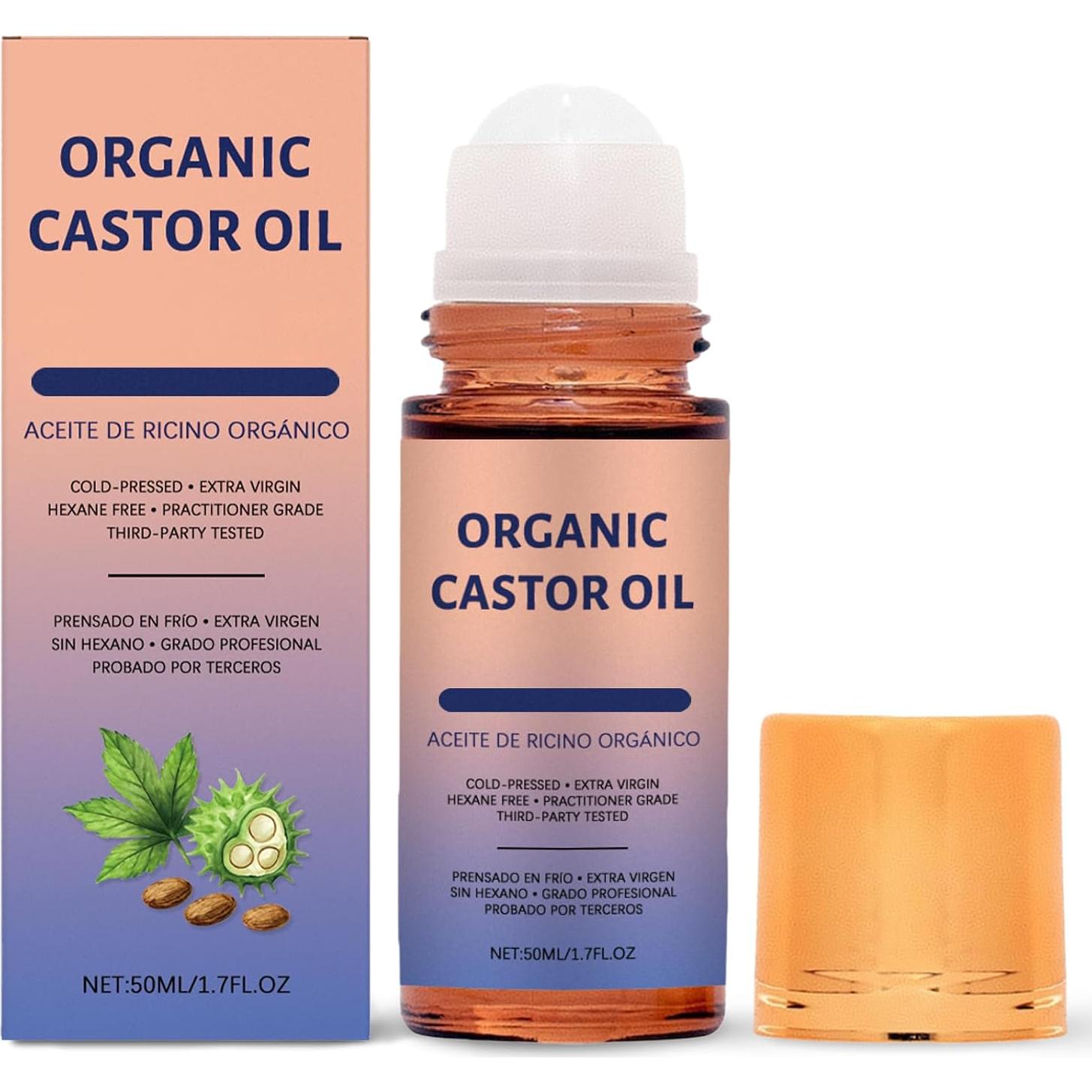 Aceite de Ricino Orgánico Roll-On Roseblem 50ml con Vitamina E