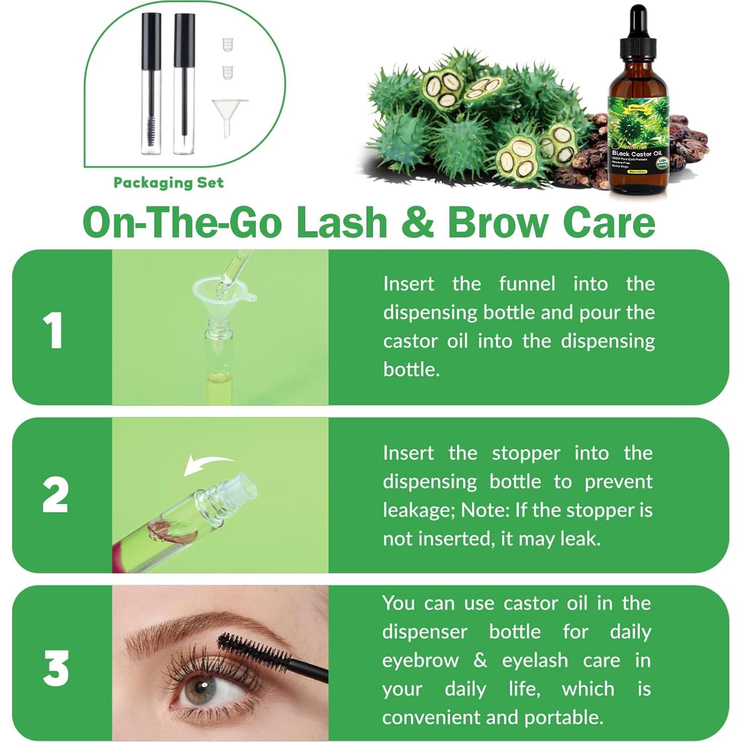 Aceite de Ricino Negro Jamaicano Warmify 120 ml Orgánico Prensado en Frío