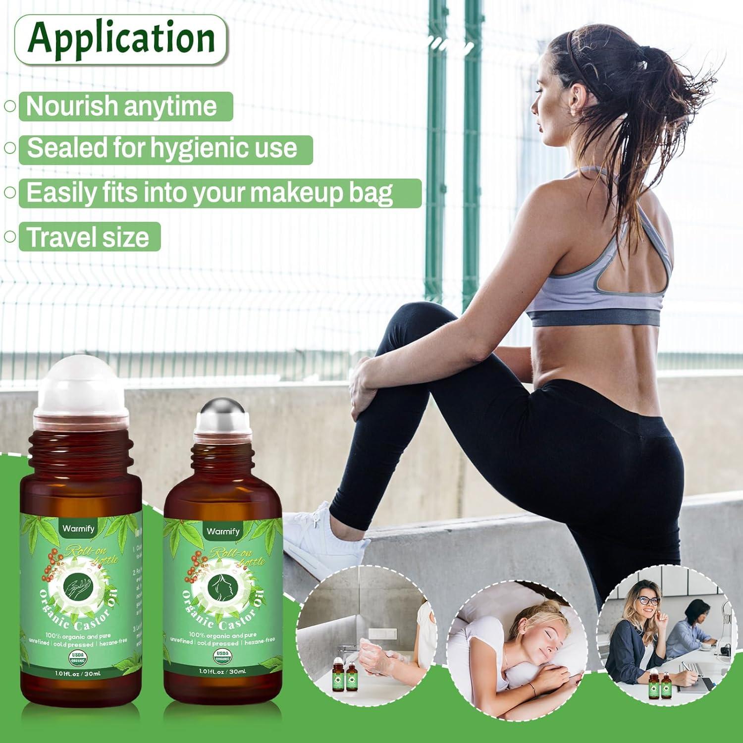 Aceite de Ricino Orgánico 2-en-1 Roll On Warmify 59 ml