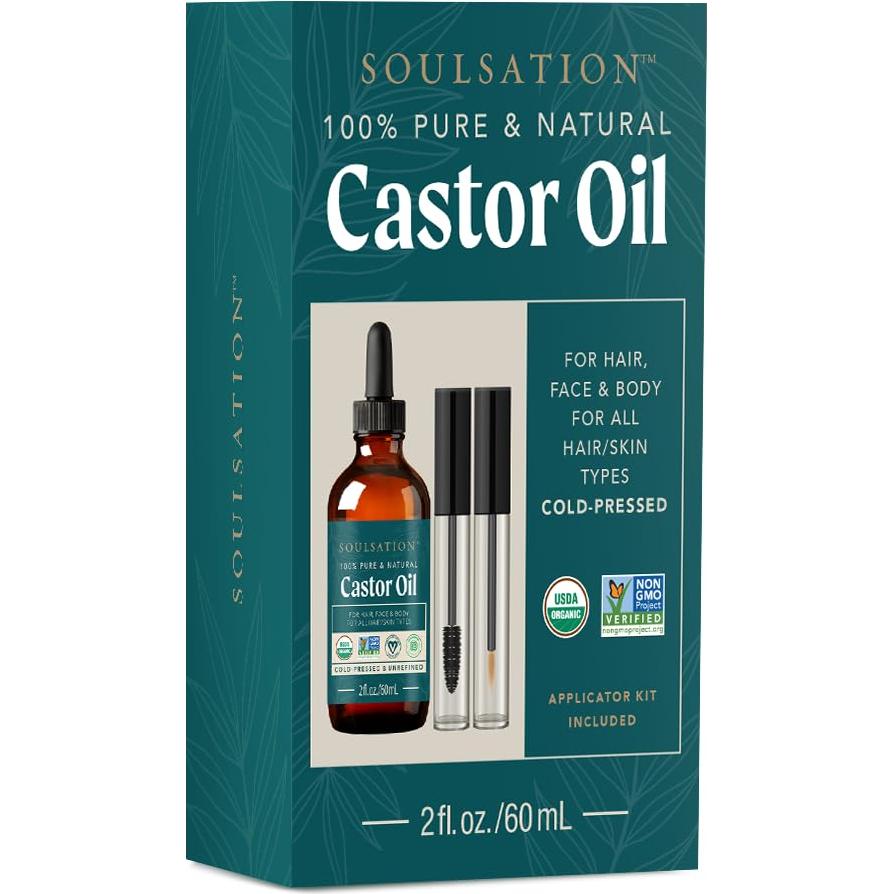 Aceite de Ricino Orgánico SoulSation 60ml + Kit Pestañas