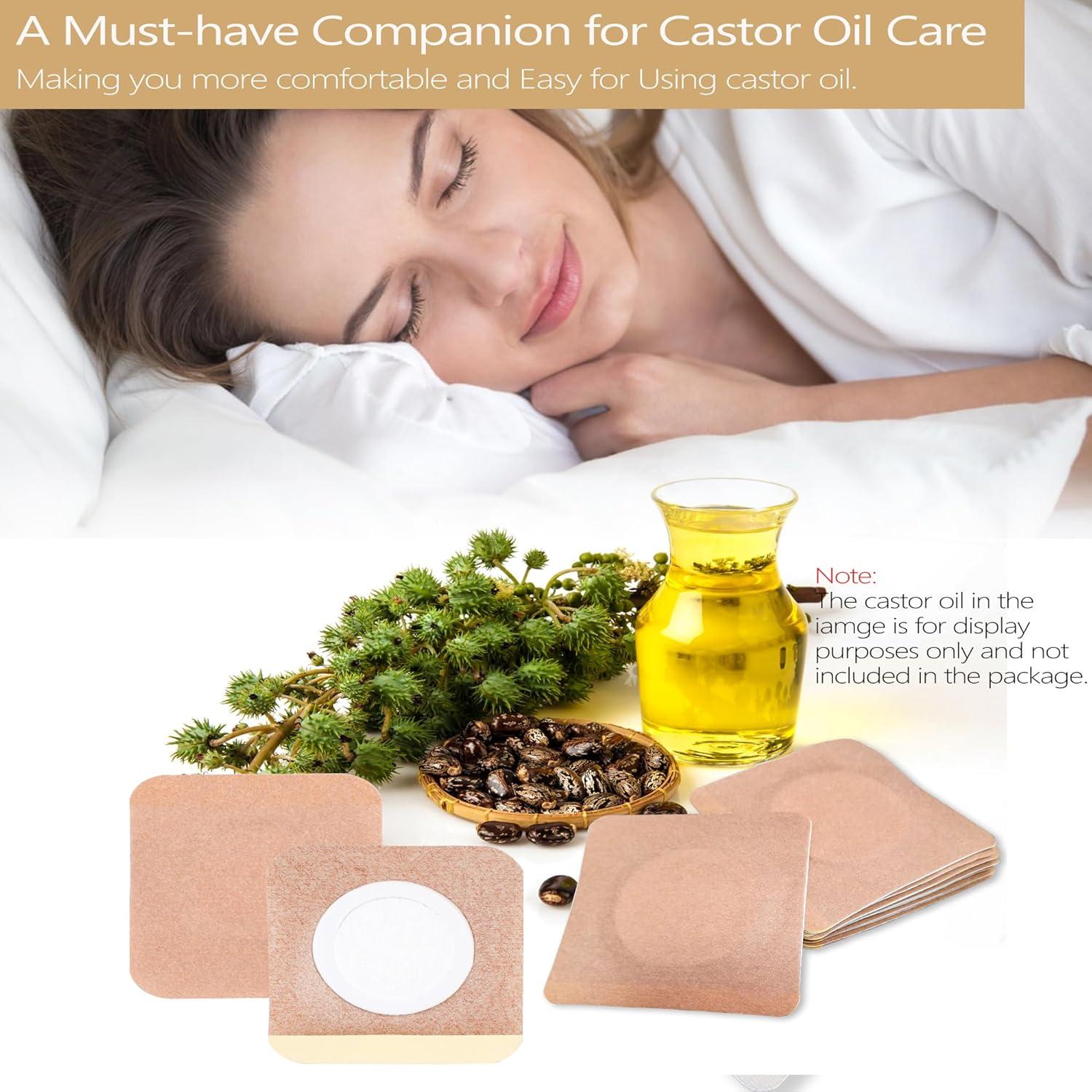 12 Parches Desechables de Aceite de Ricino Hipoalergénicos 8.13 cm