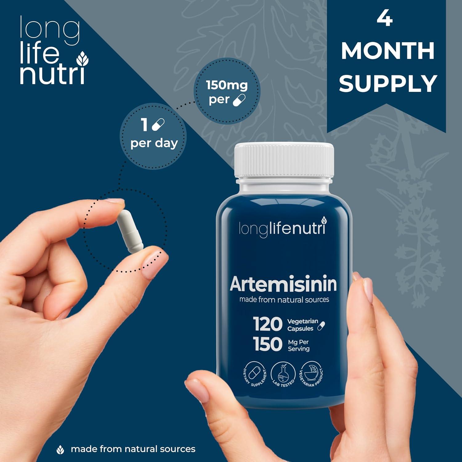LongLifeNutri Artemisinina 150mg - 120 Cápsulas Vegetarianas