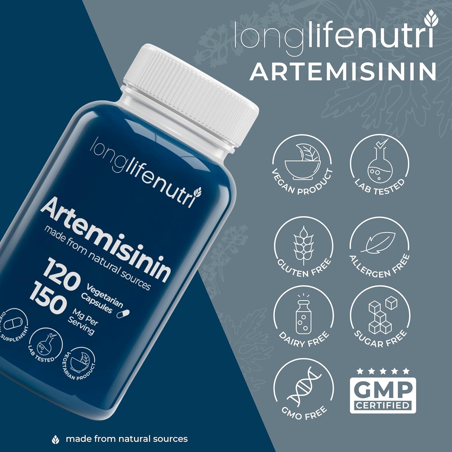 LongLifeNutri Artemisinina 150mg - 120 Cápsulas Vegetarianas