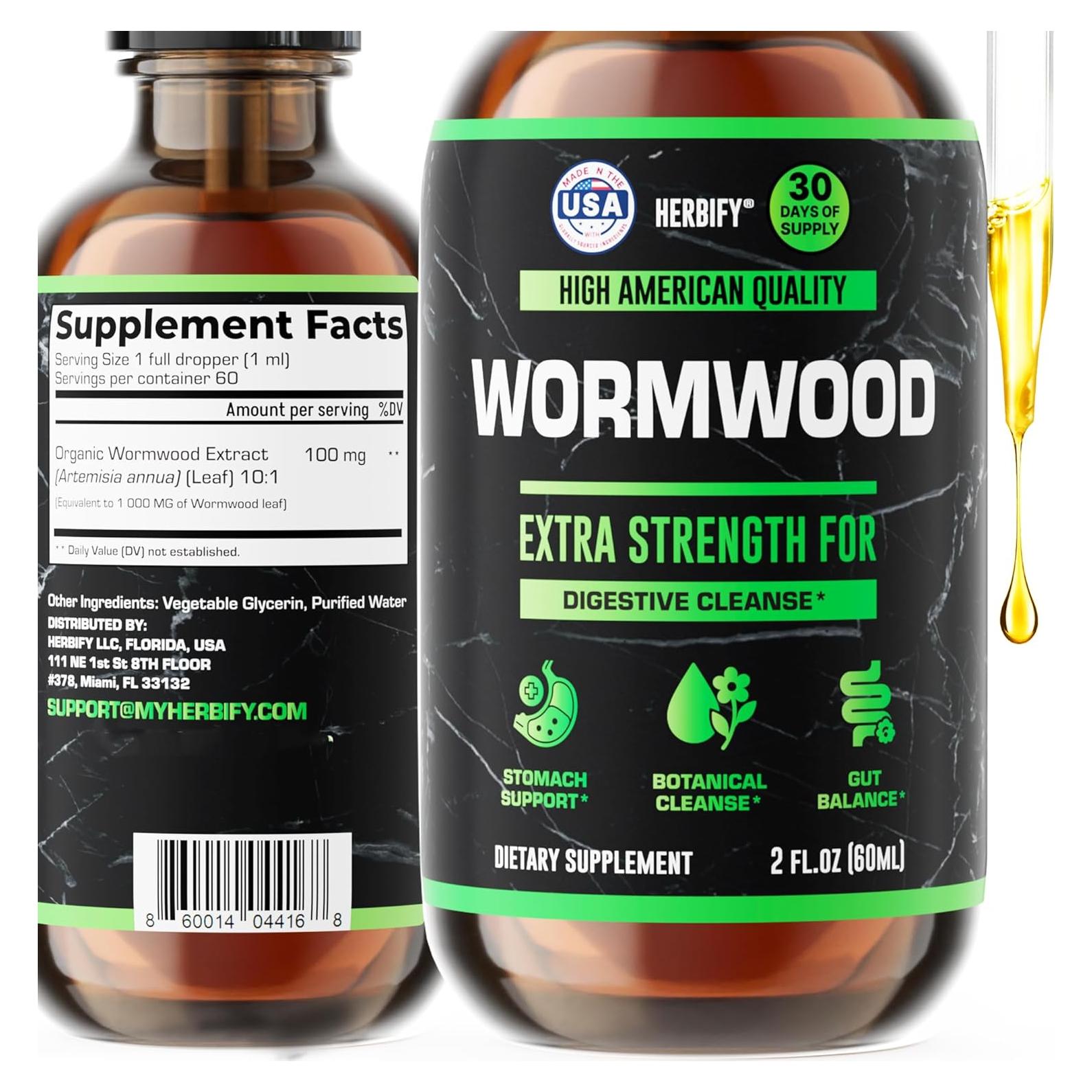 Extracto de Ajenjo Herbify 59.15 ml - Suplemento Digestivo Natural