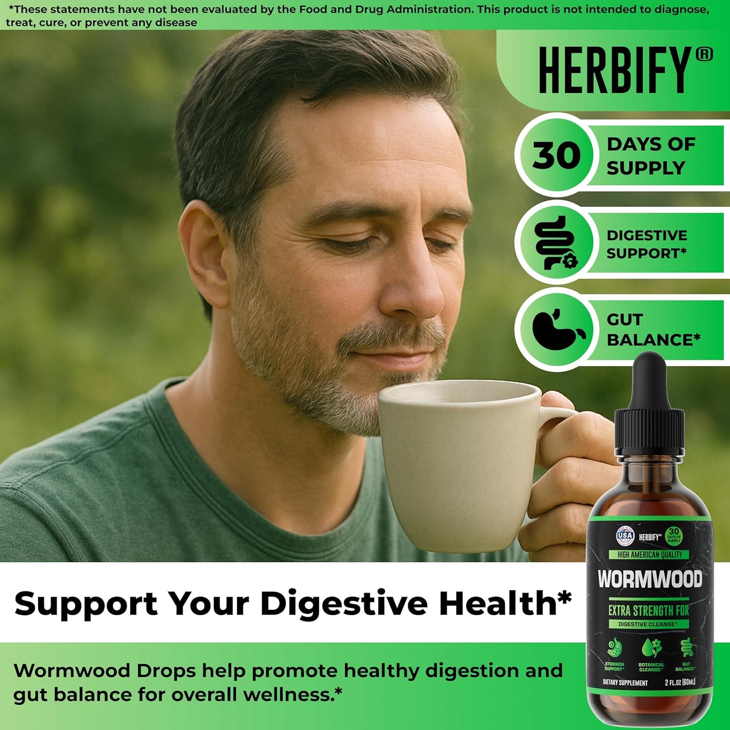 Extracto de Ajenjo Herbify 59.15 ml - Suplemento Digestivo Natural