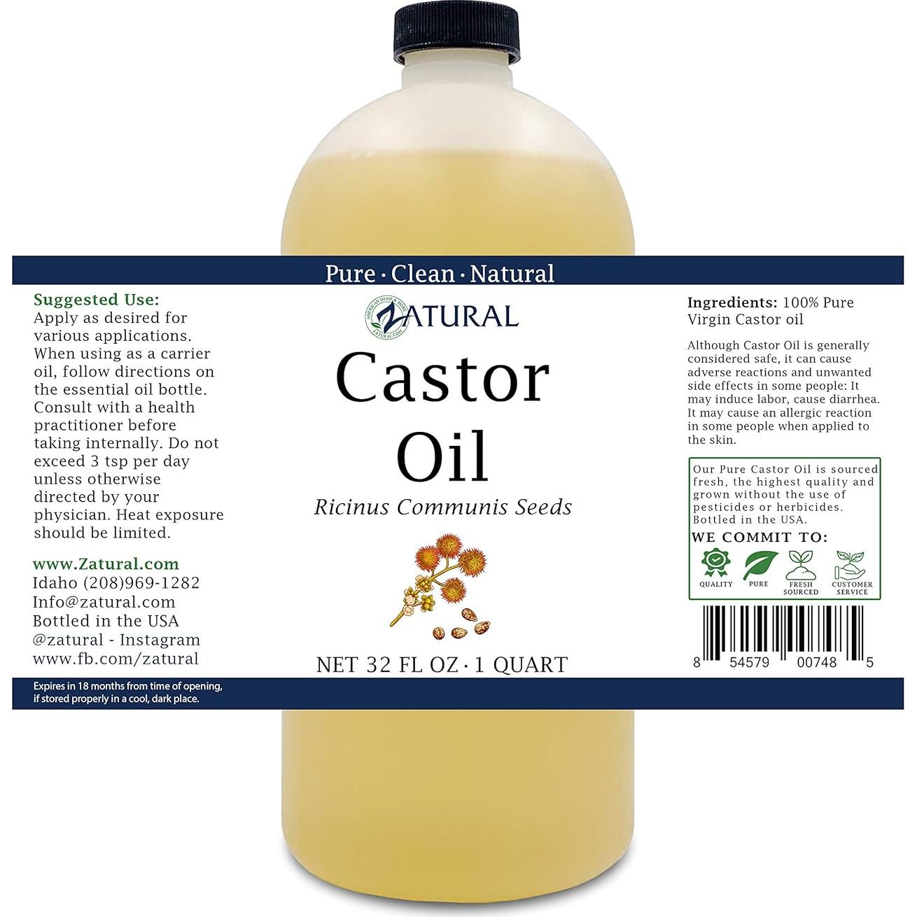 Aceite de Ricino 100% Puro Naked Oil 946ml - Hidratante Cabello y Piel