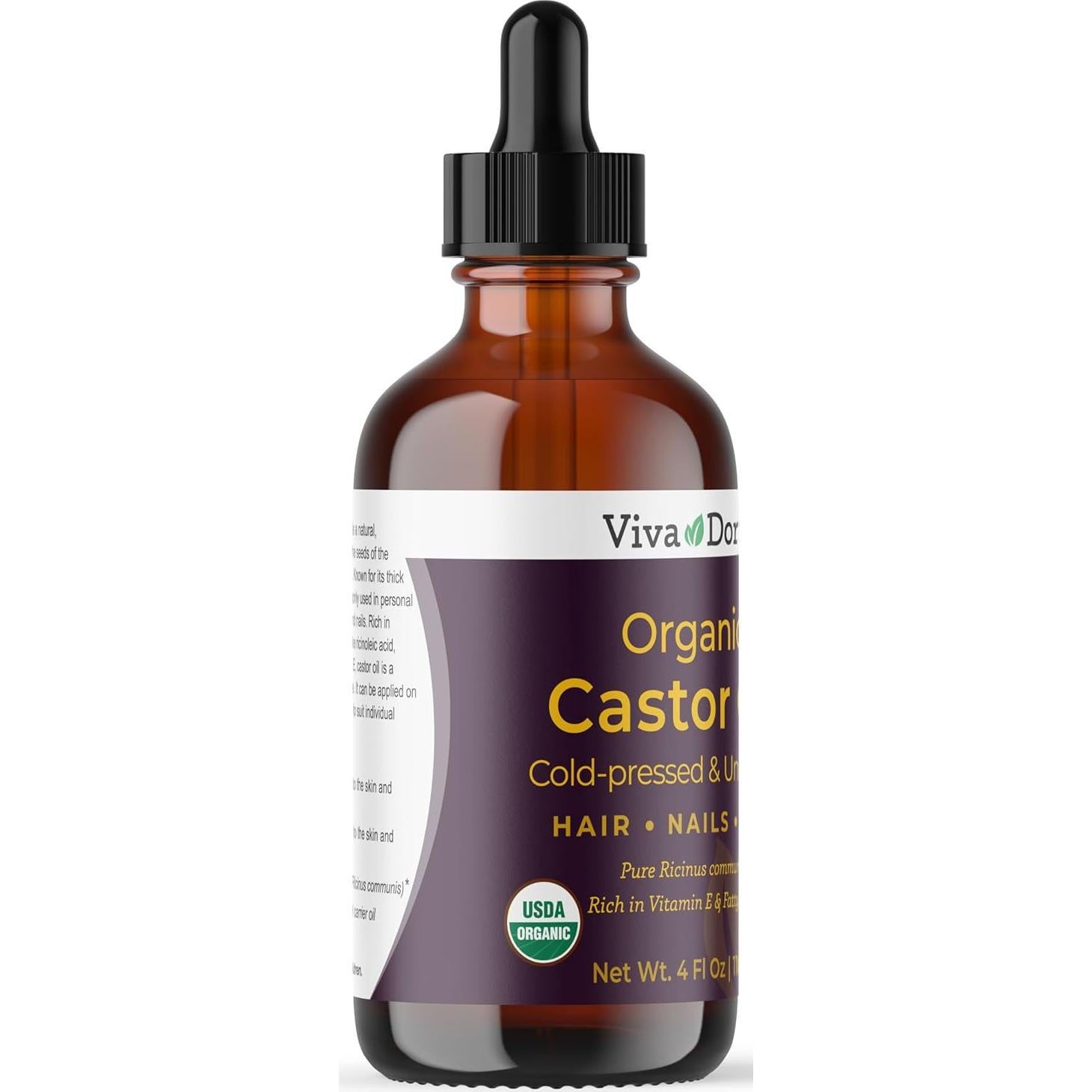 Aceite de Ricino Orgánico Viva Doria 118 ml - Prensado en Frío