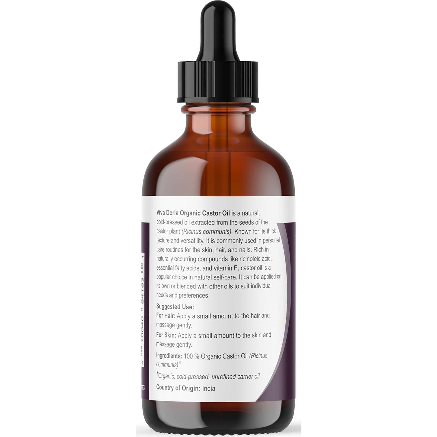 Aceite de Ricino Orgánico Viva Doria 118 ml - Prensado en Frío