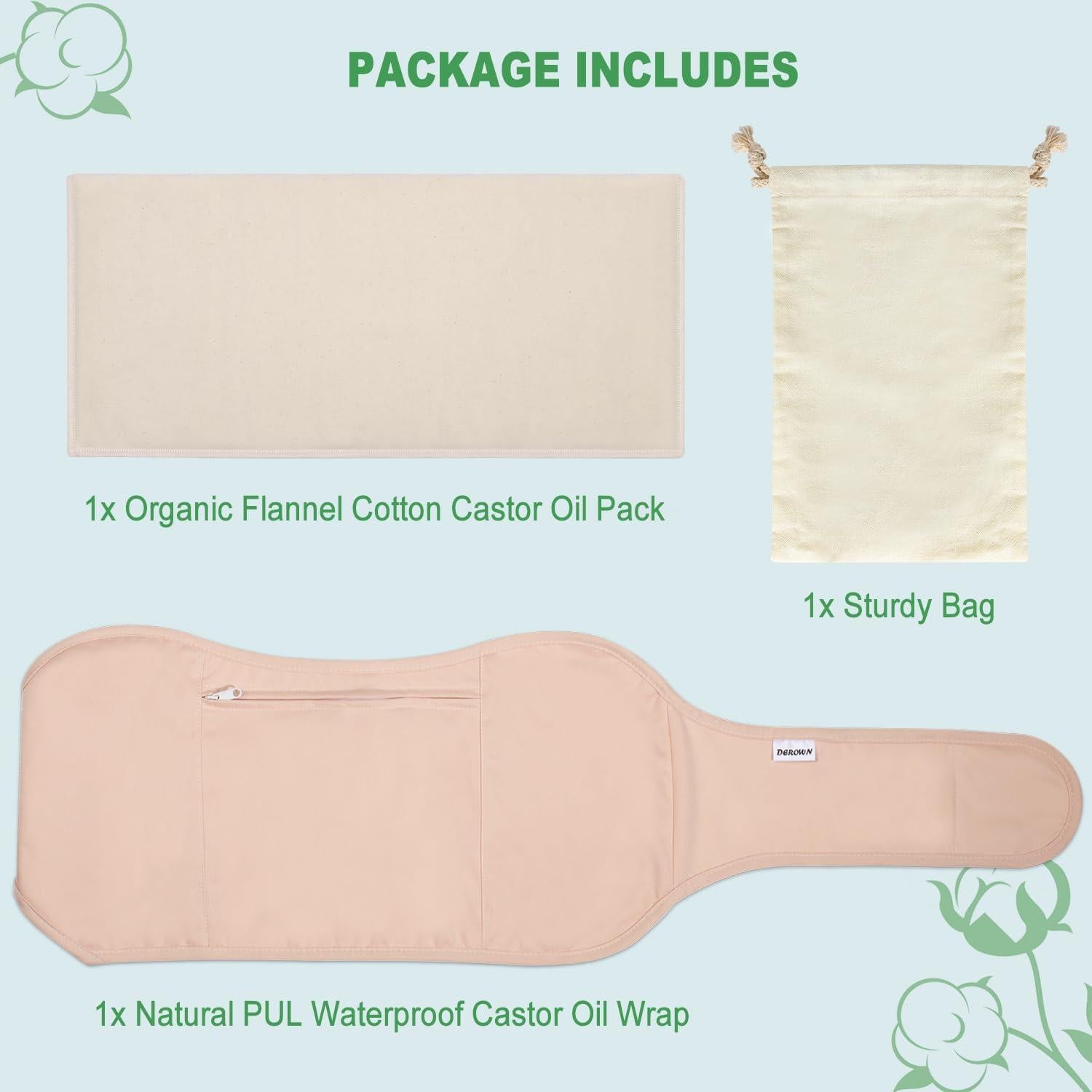 Kit de Paquete de Aceite de Ricino DEROWN Reutilizable 110cm