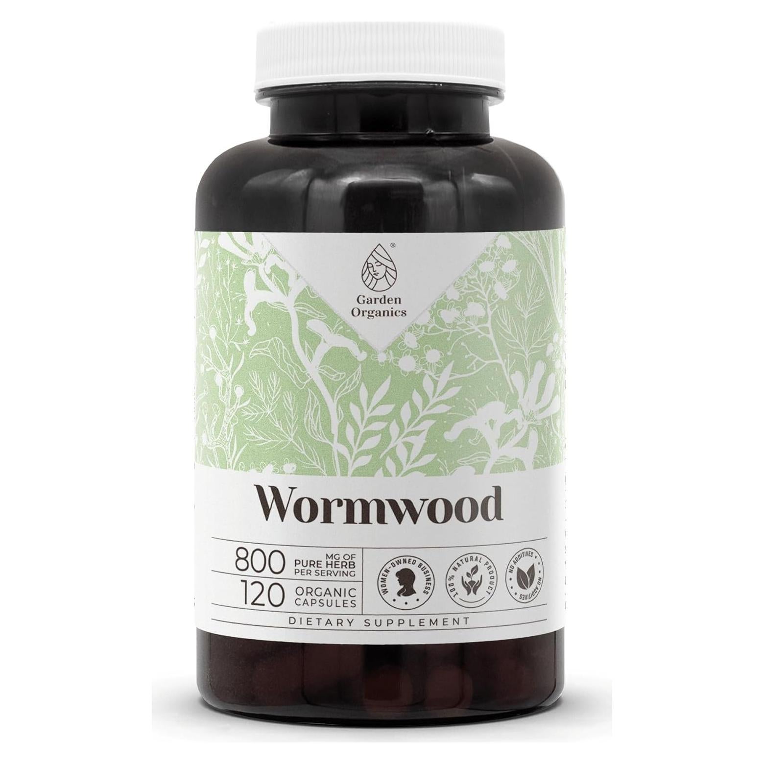 Wormwood 120 Cápsulas - Suplemento Herbal Garden Organics