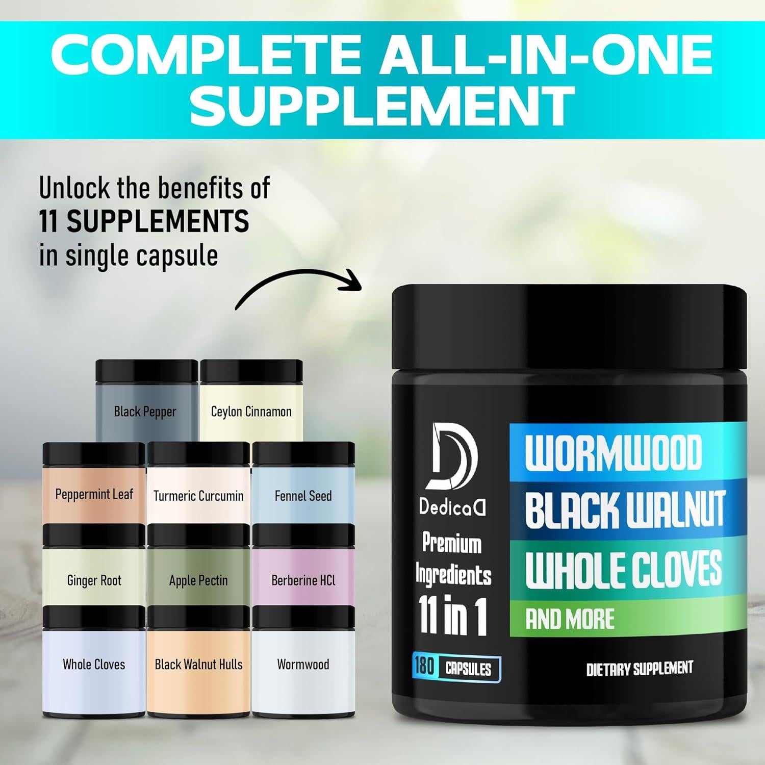 Cápsulas de Ajenjo Dedicad 180 Unidades - Apoyo Inmunológico