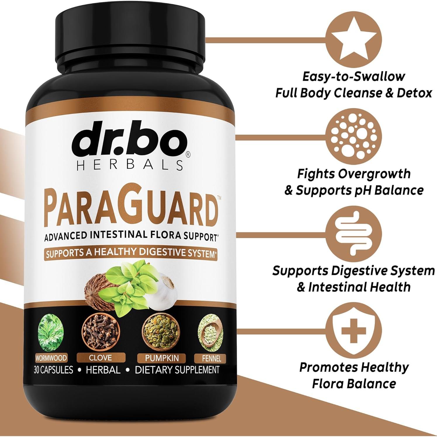 Píldoras Detox ParaGuard Dr. Bo - 30 Cápsulas de Hierbas Naturales