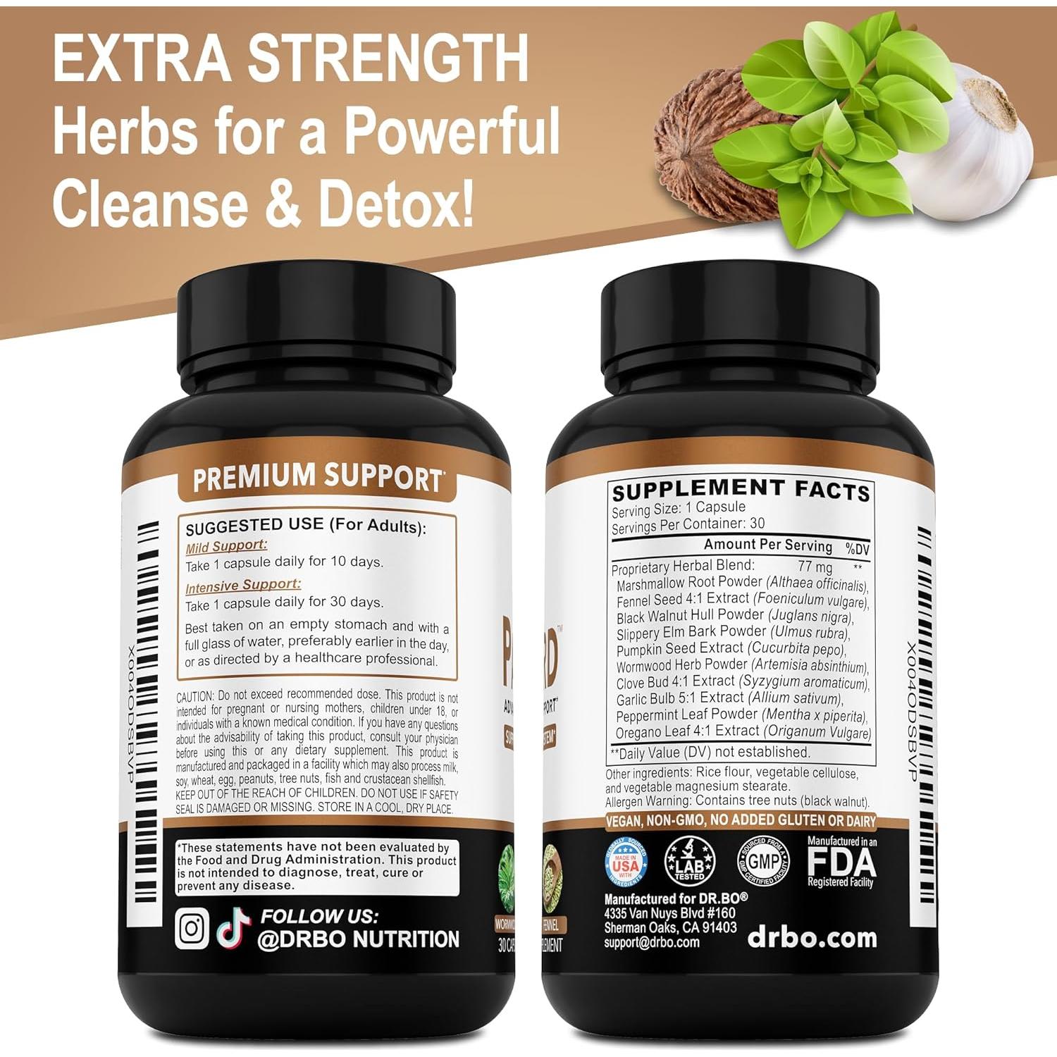 Píldoras Detox ParaGuard Dr. Bo - 30 Cápsulas de Hierbas Naturales