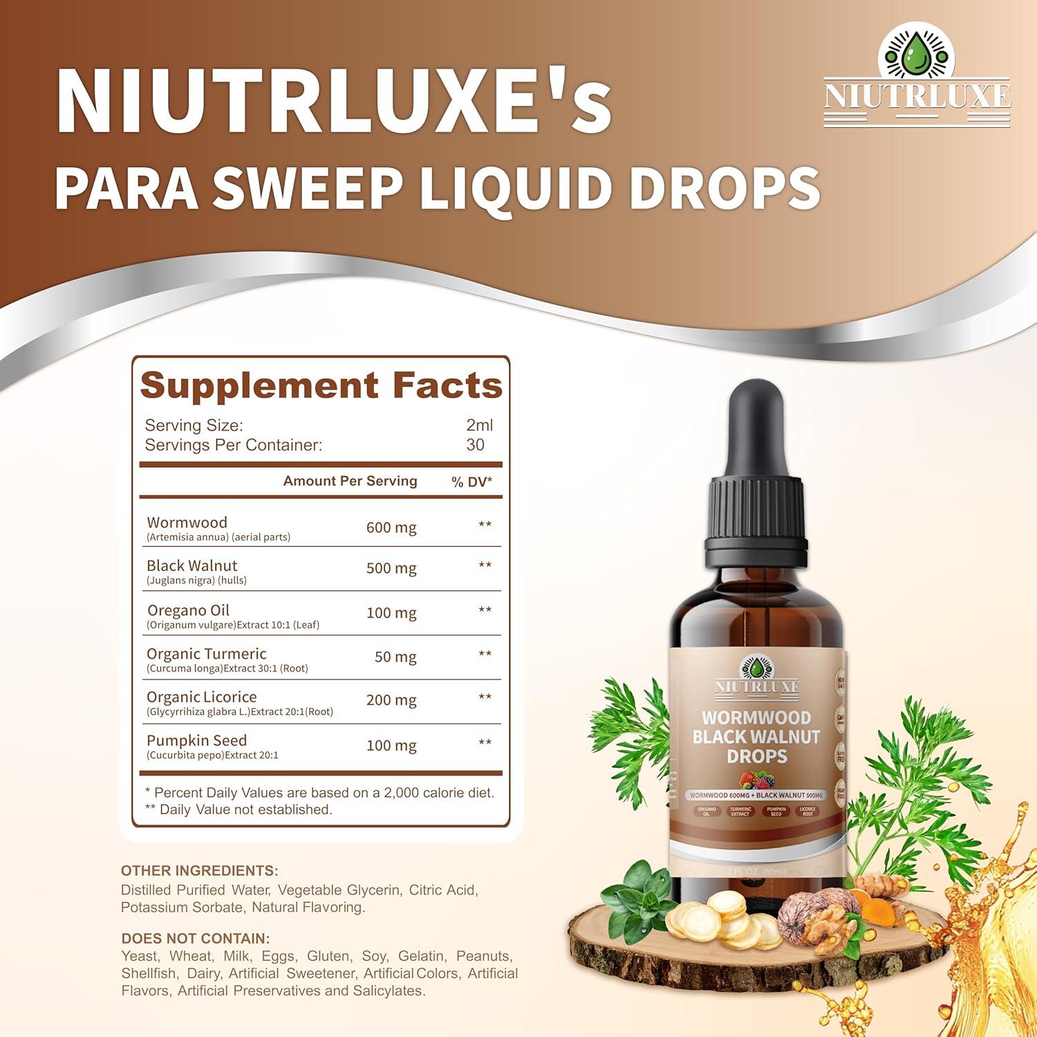 Gotas Líquidas de Ajenjo y Nogal Negro NIUTRLUXE 60 mL