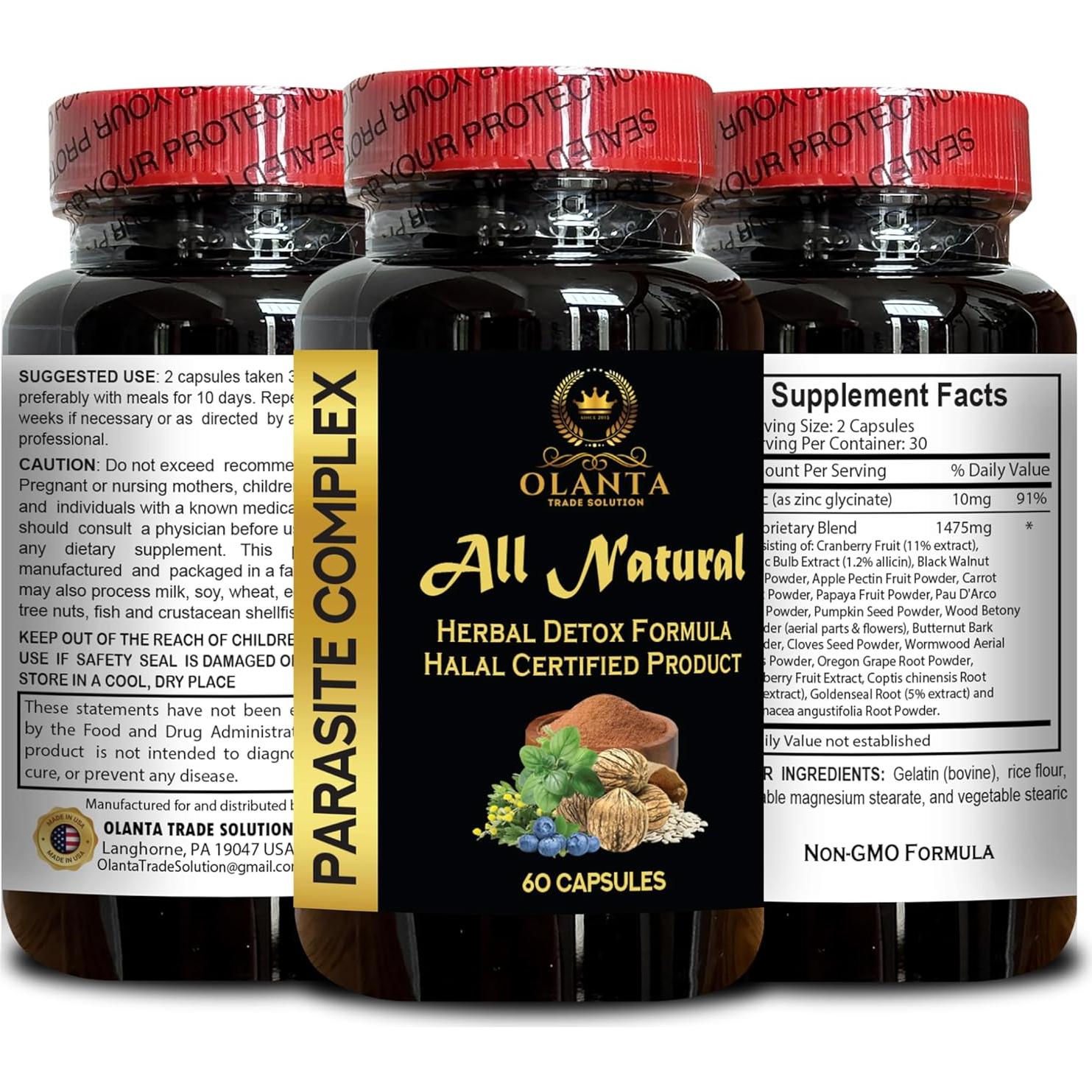 Complejo Natural de Parásitos Vitalabs - 60 Cápsulas Digestivas