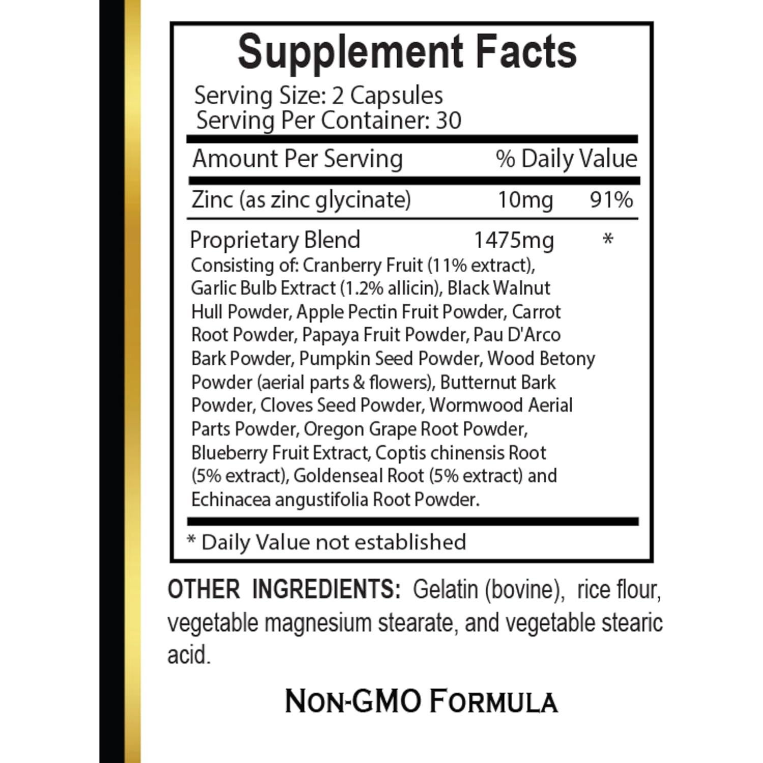 Complejo Natural de Parásitos Vitalabs - 60 Cápsulas Digestivas