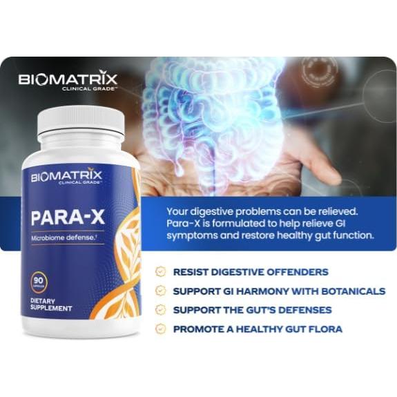 Suplemento Digestivo BioMatrix Para-X 90 Cápsulas Veganas
